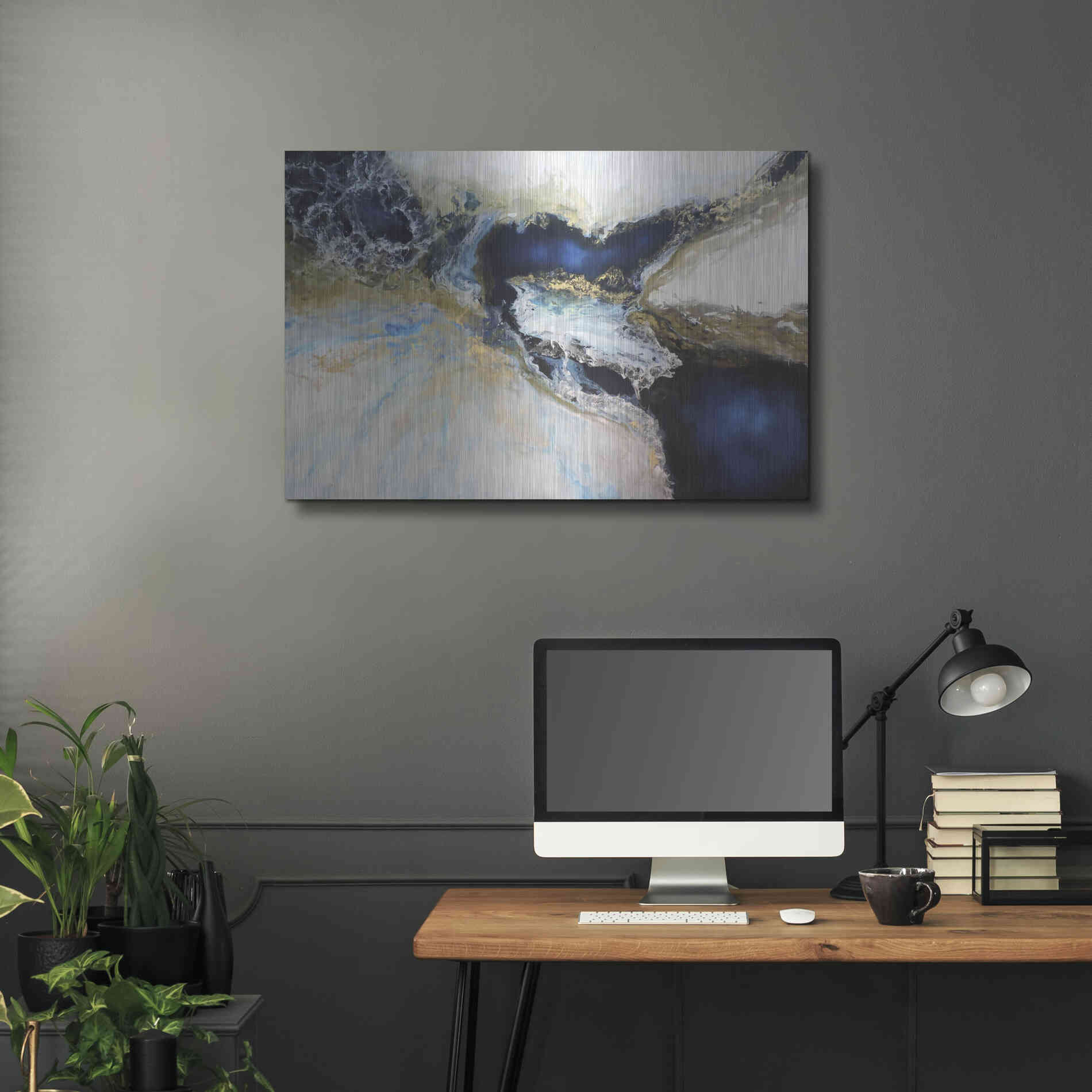 Luxe Metal Art 'Los Mares' by Leticia Herrera, Metal Wall Art,36x24