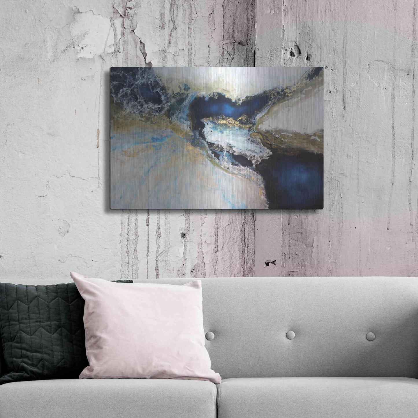 Luxe Metal Art 'Los Mares' by Leticia Herrera, Metal Wall Art,36x24
