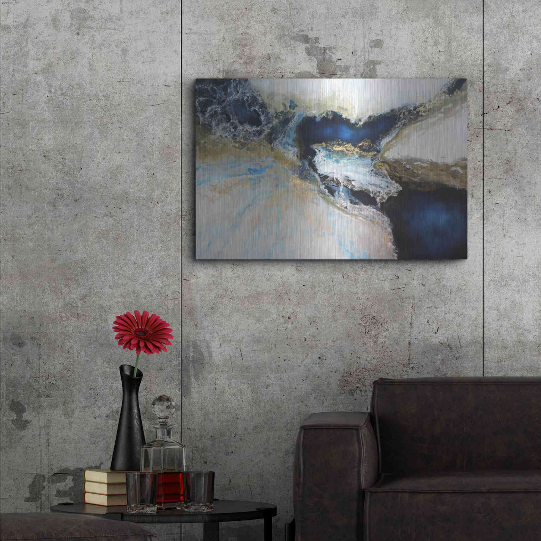 Luxe Metal Art 'Los Mares' by Leticia Herrera, Metal Wall Art,36x24
