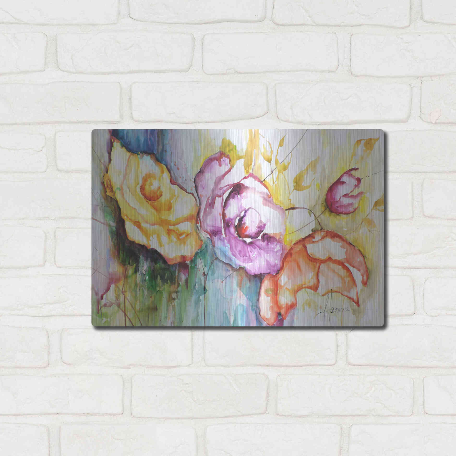 Luxe Metal Art 'Preferidas III' by Leticia Herrera, Metal Wall Art,16x12