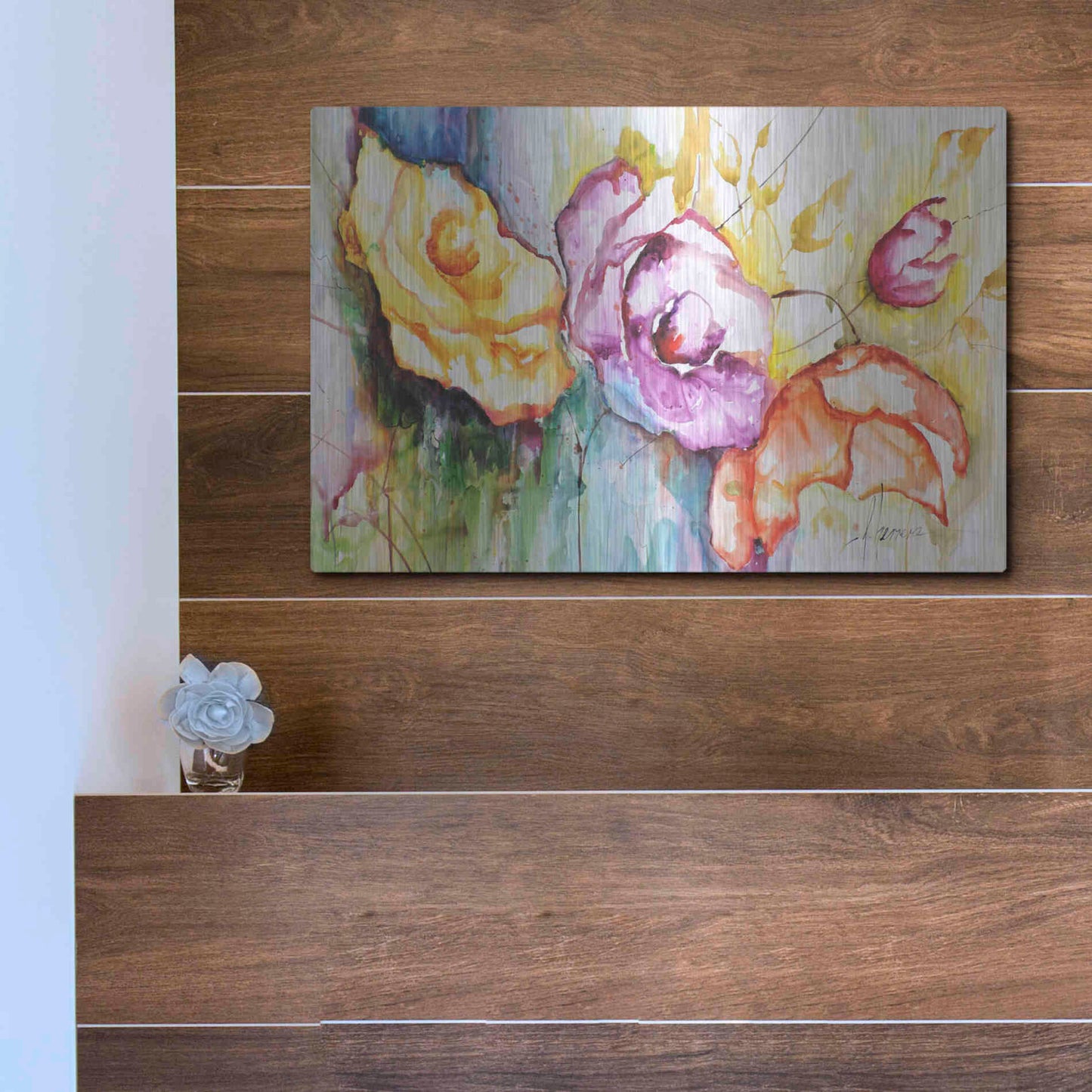 Luxe Metal Art 'Preferidas III' by Leticia Herrera, Metal Wall Art,16x12