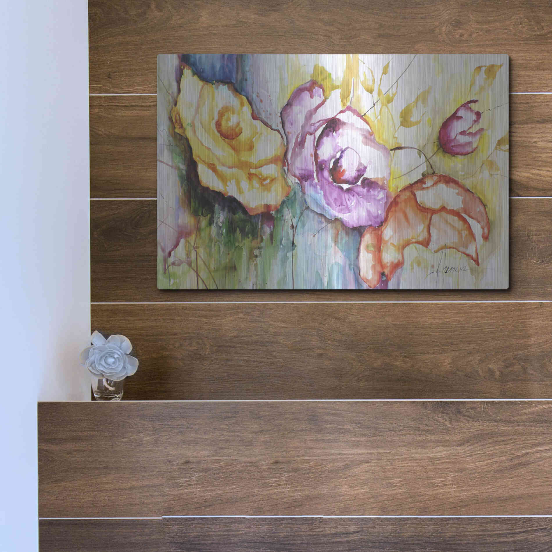 Luxe Metal Art 'Preferidas III' by Leticia Herrera, Metal Wall Art,16x12