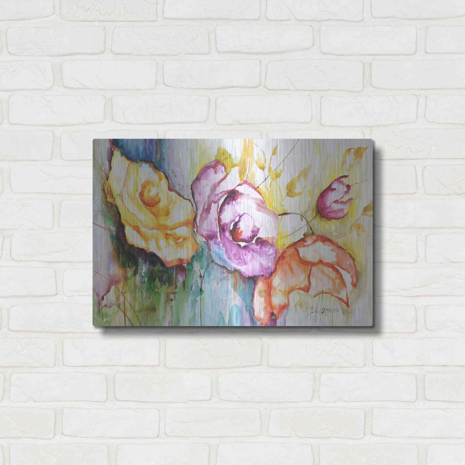Luxe Metal Art 'Preferidas III' by Leticia Herrera, Metal Wall Art,24x16