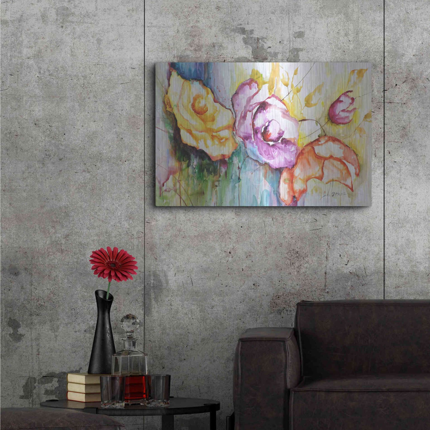 Luxe Metal Art 'Preferidas III' by Leticia Herrera, Metal Wall Art,36x24