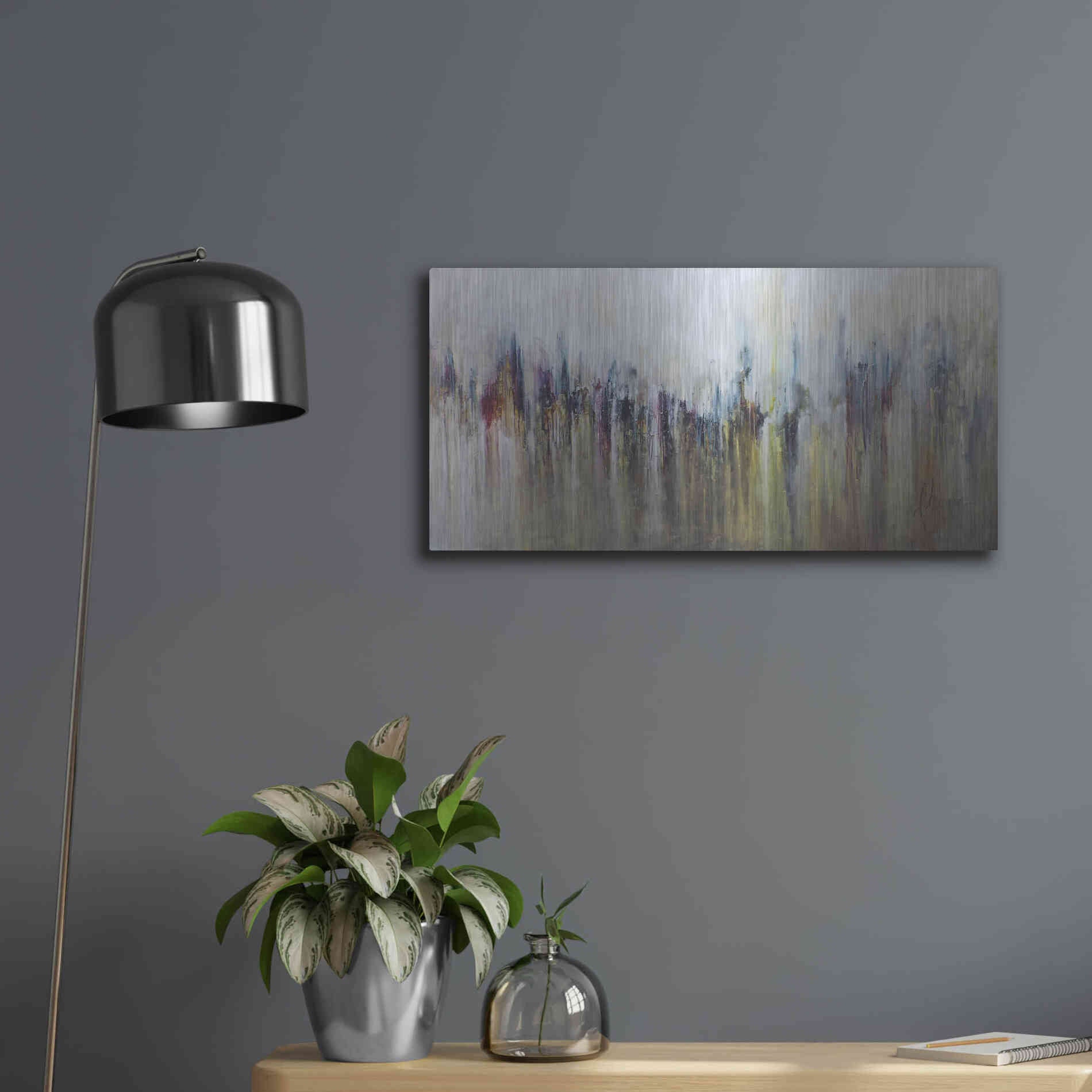 Luxe Metal Art 'Cascada Metalica' by Leticia Herrera, Metal Wall Art,24x12