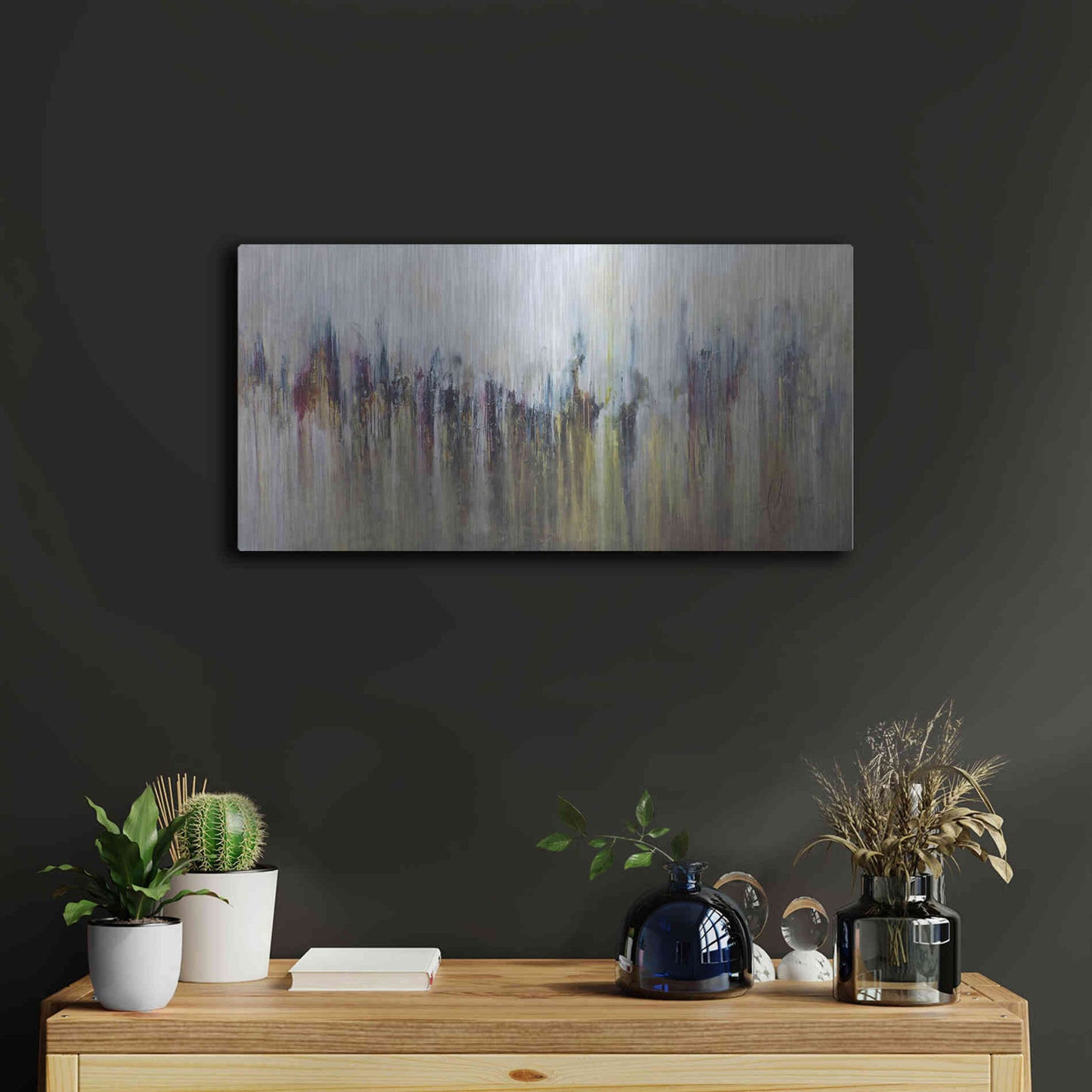 Luxe Metal Art 'Cascada Metalica' by Leticia Herrera, Metal Wall Art,24x12