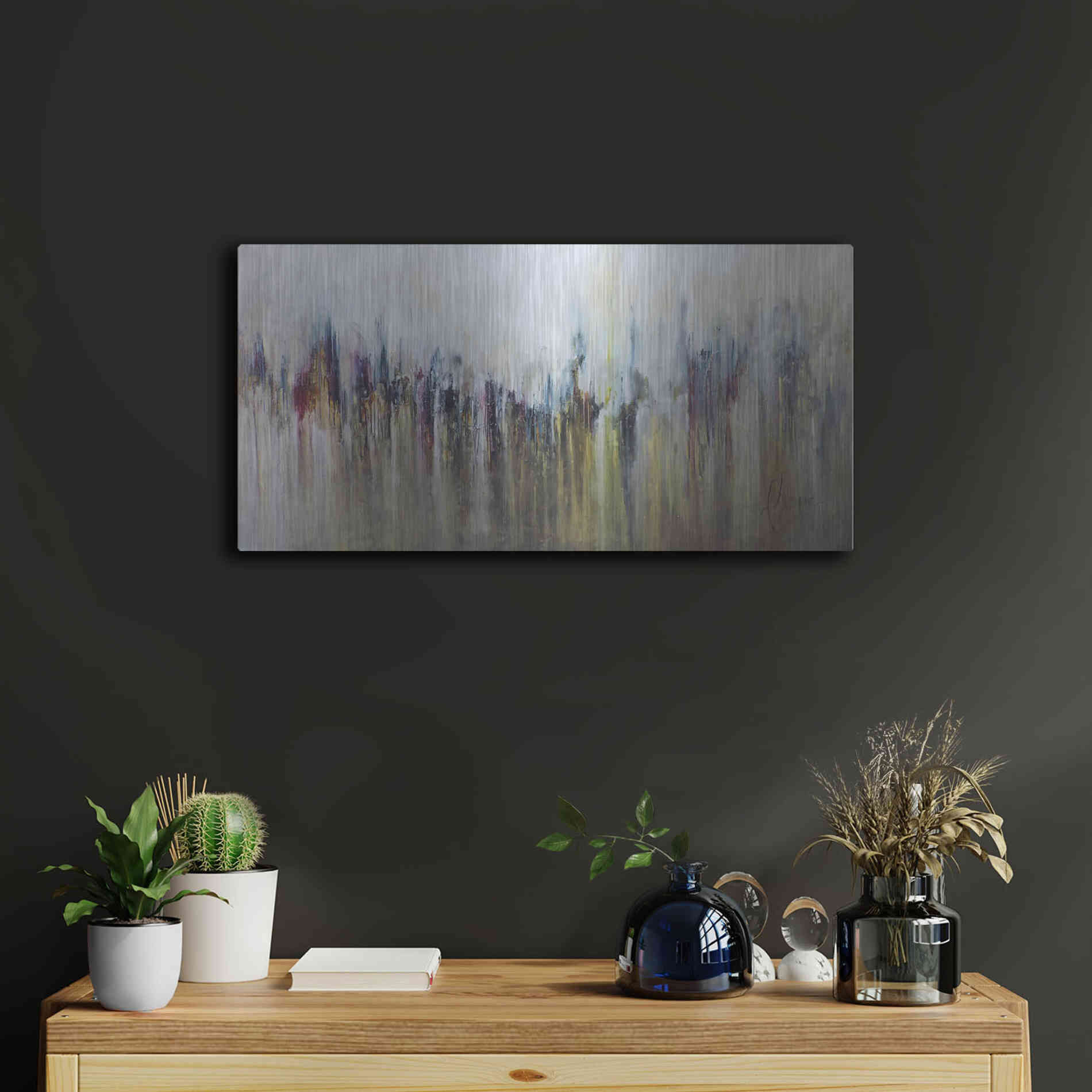 Luxe Metal Art 'Cascada Metalica' by Leticia Herrera, Metal Wall Art,24x12