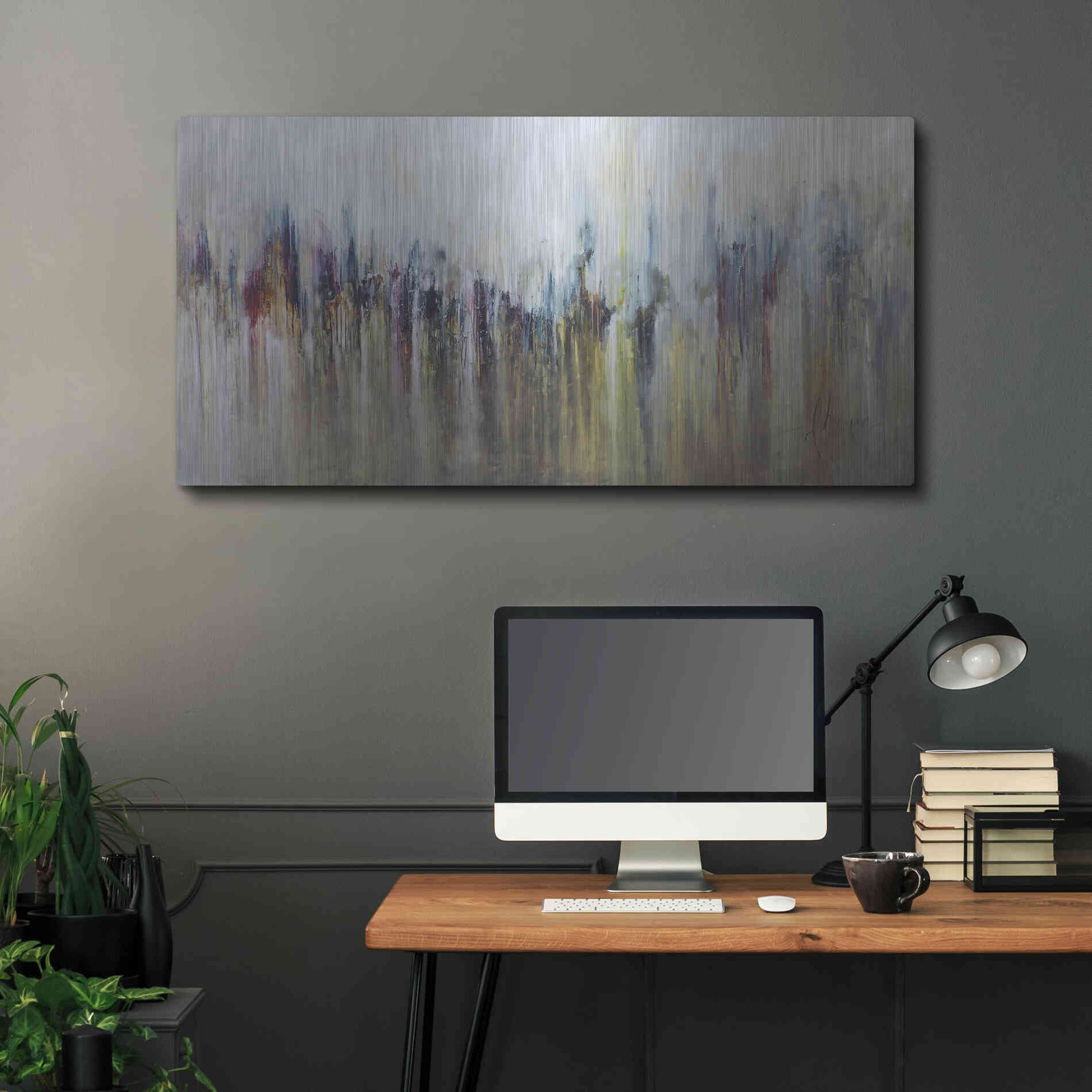 Luxe Metal Art 'Cascada Metalica' by Leticia Herrera, Metal Wall Art,48x24