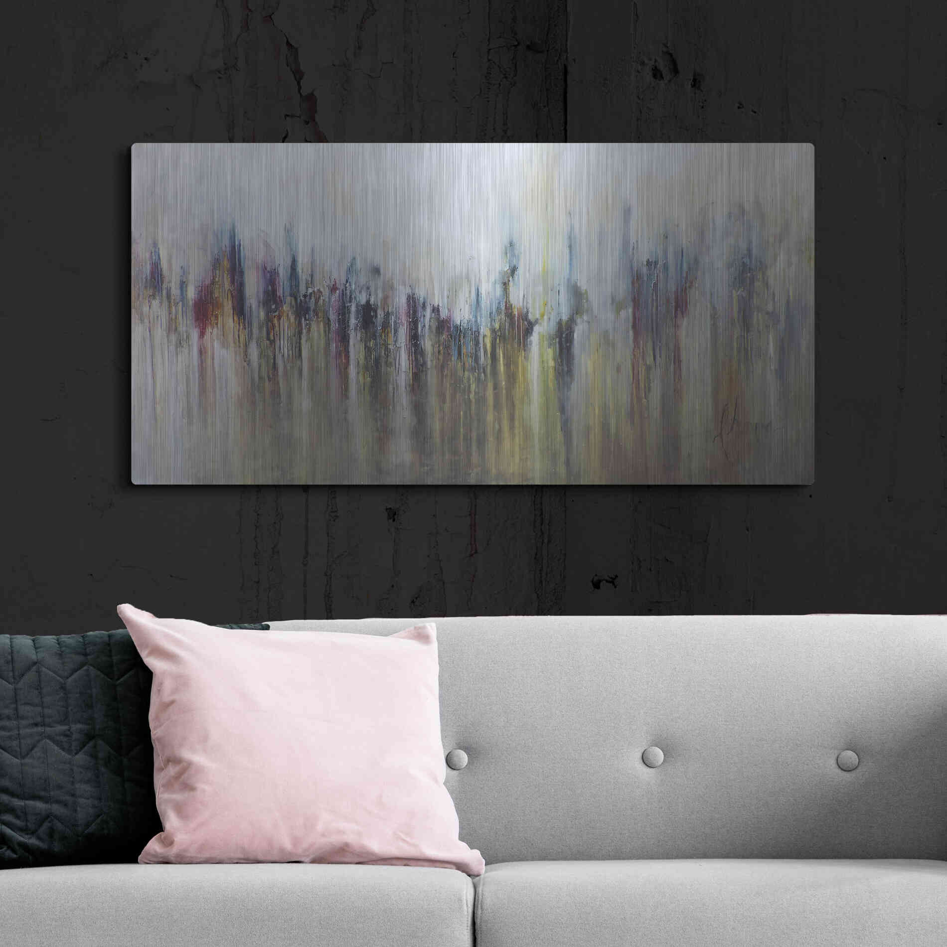 Luxe Metal Art 'Cascada Metalica' by Leticia Herrera, Metal Wall Art,48x24