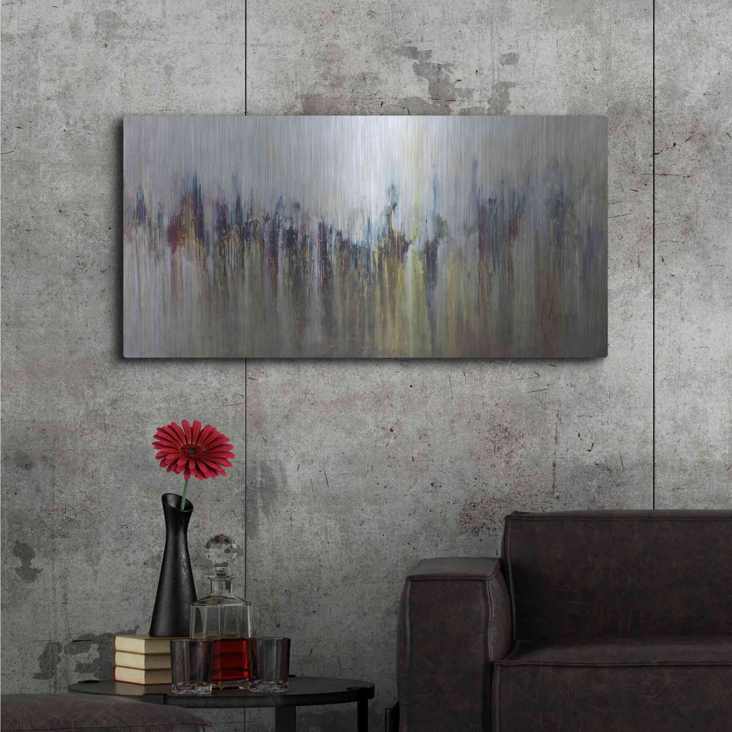 Luxe Metal Art 'Cascada Metalica' by Leticia Herrera, Metal Wall Art,48x24