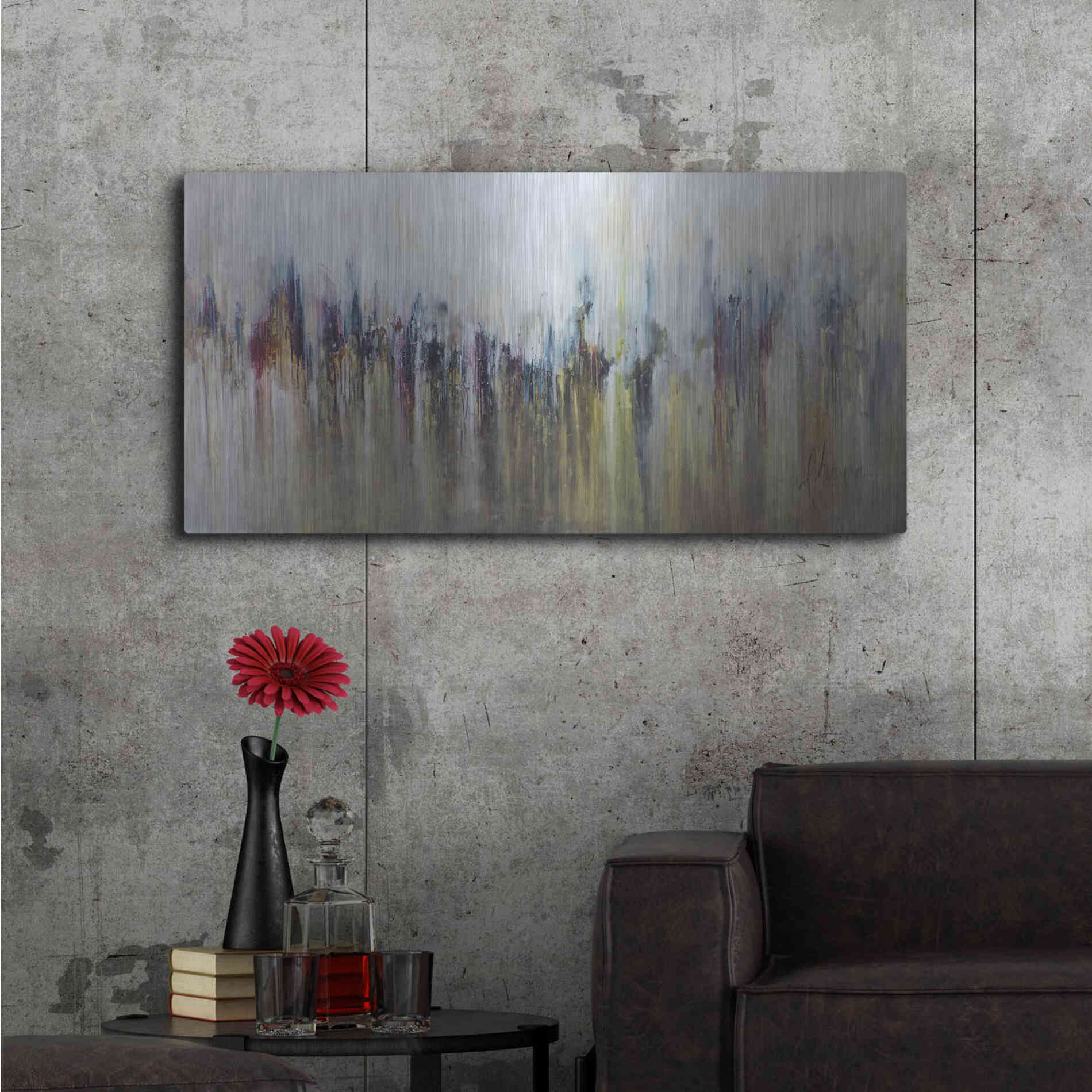 Luxe Metal Art 'Cascada Metalica' by Leticia Herrera, Metal Wall Art,48x24