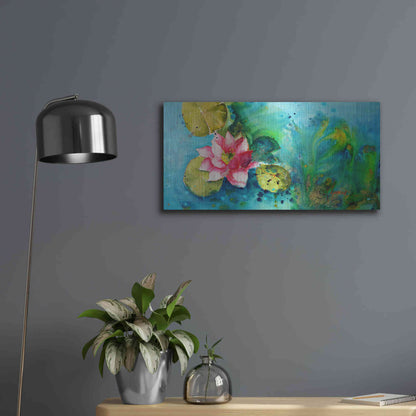 Luxe Metal Art 'Horizontal Flores VI' by Leticia Herrera, Metal Wall Art,24x12