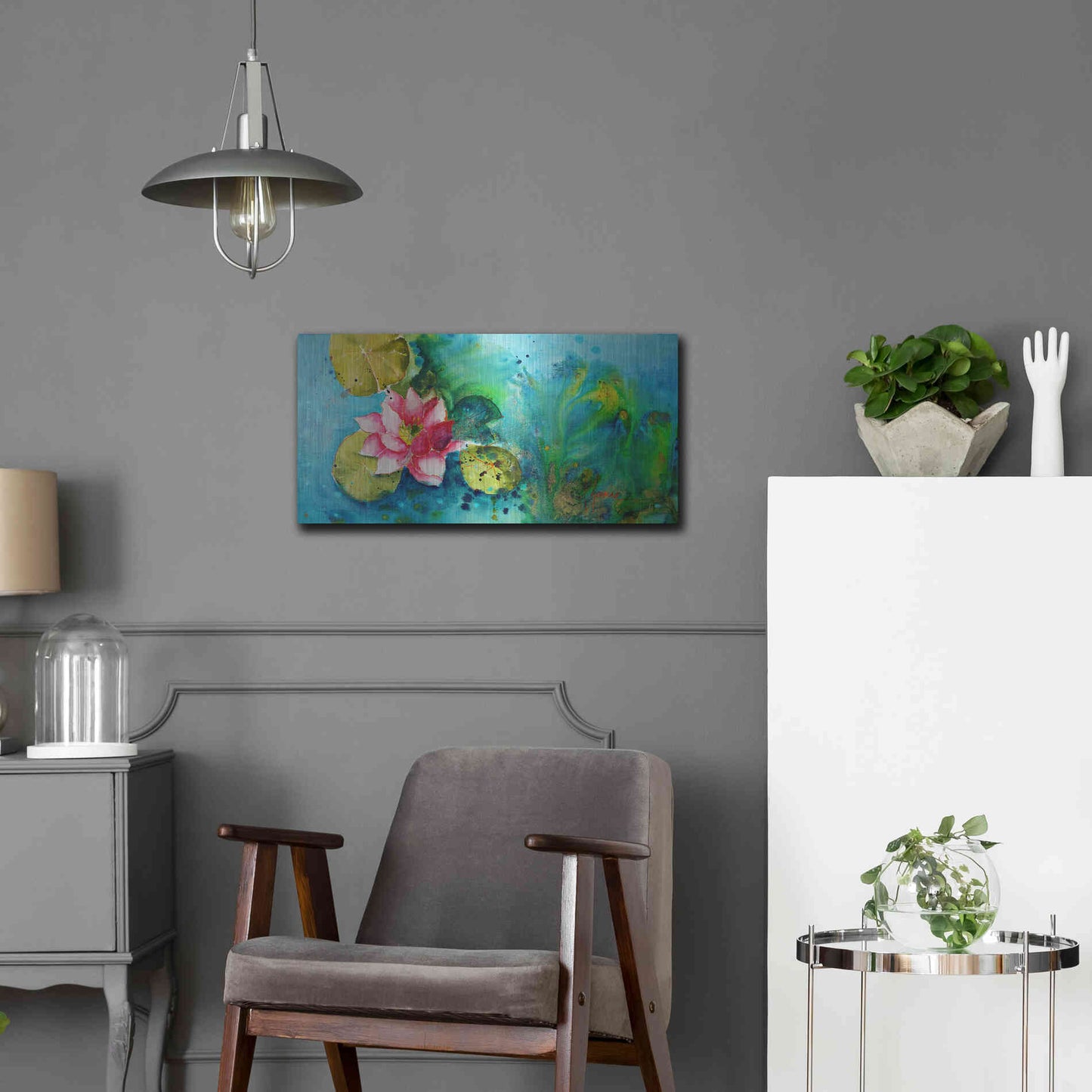 Luxe Metal Art 'Horizontal Flores VI' by Leticia Herrera, Metal Wall Art,24x12