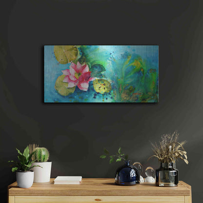 Luxe Metal Art 'Horizontal Flores VI' by Leticia Herrera, Metal Wall Art,24x12