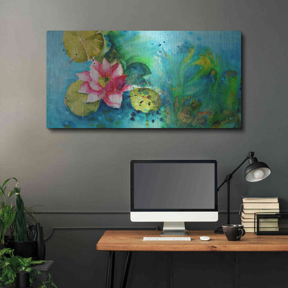 Luxe Metal Art 'Horizontal Flores VI' by Leticia Herrera, Metal Wall Art,48x24