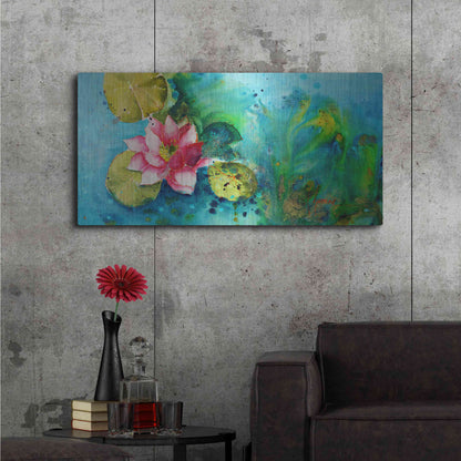 Luxe Metal Art 'Horizontal Flores VI' by Leticia Herrera, Metal Wall Art,48x24