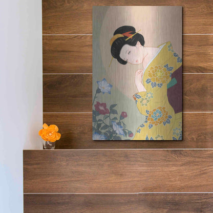 Luxe Metal Art 'Kikyou' by Sai Tamiya, Metal Wall Art,12x16