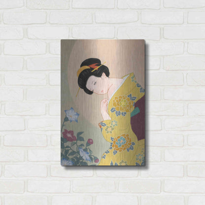 Luxe Metal Art 'Kikyou' by Sai Tamiya, Metal Wall Art,16x24