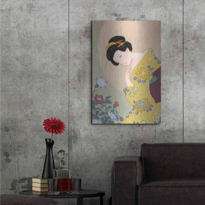 Luxe Metal Art 'Kikyou' by Sai Tamiya, Metal Wall Art,24x36