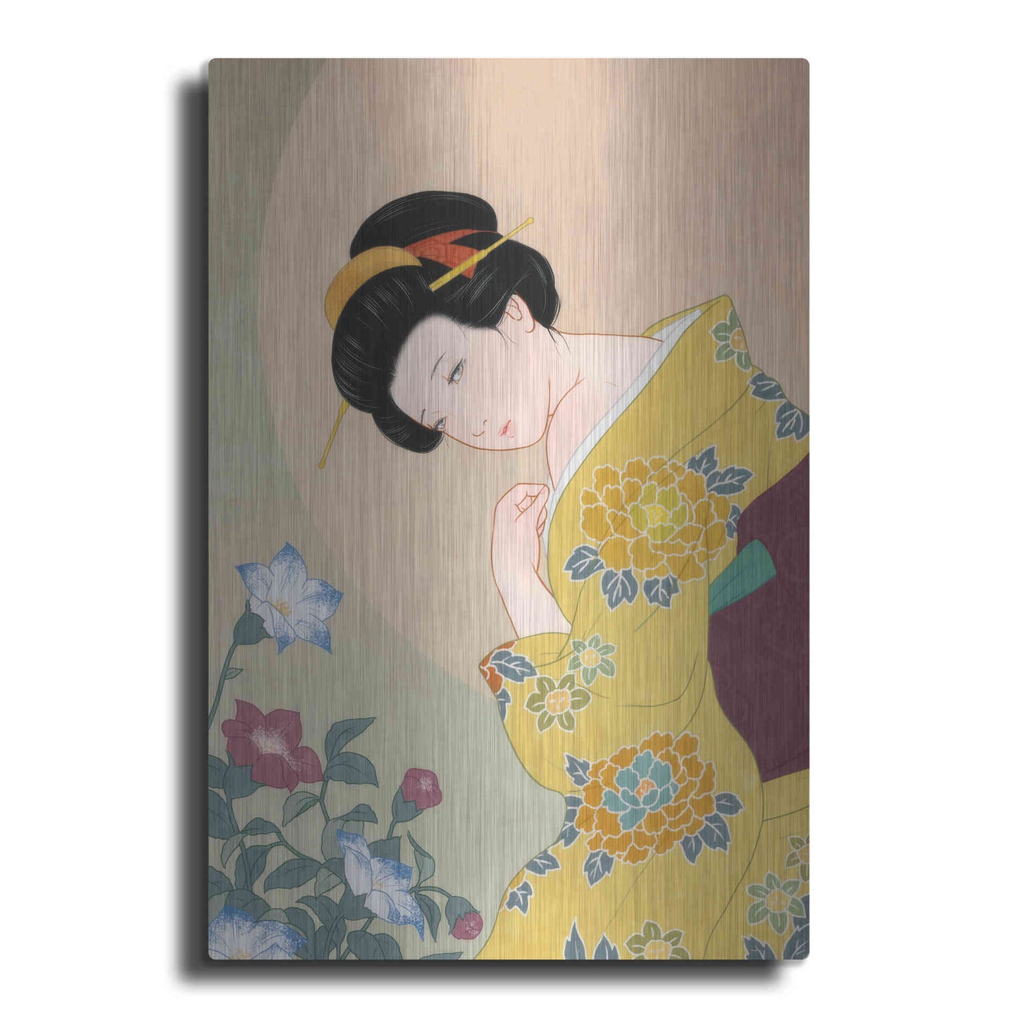 Luxe Metal Art 'Kikyou' by Sai Tamiya, Metal Wall Art