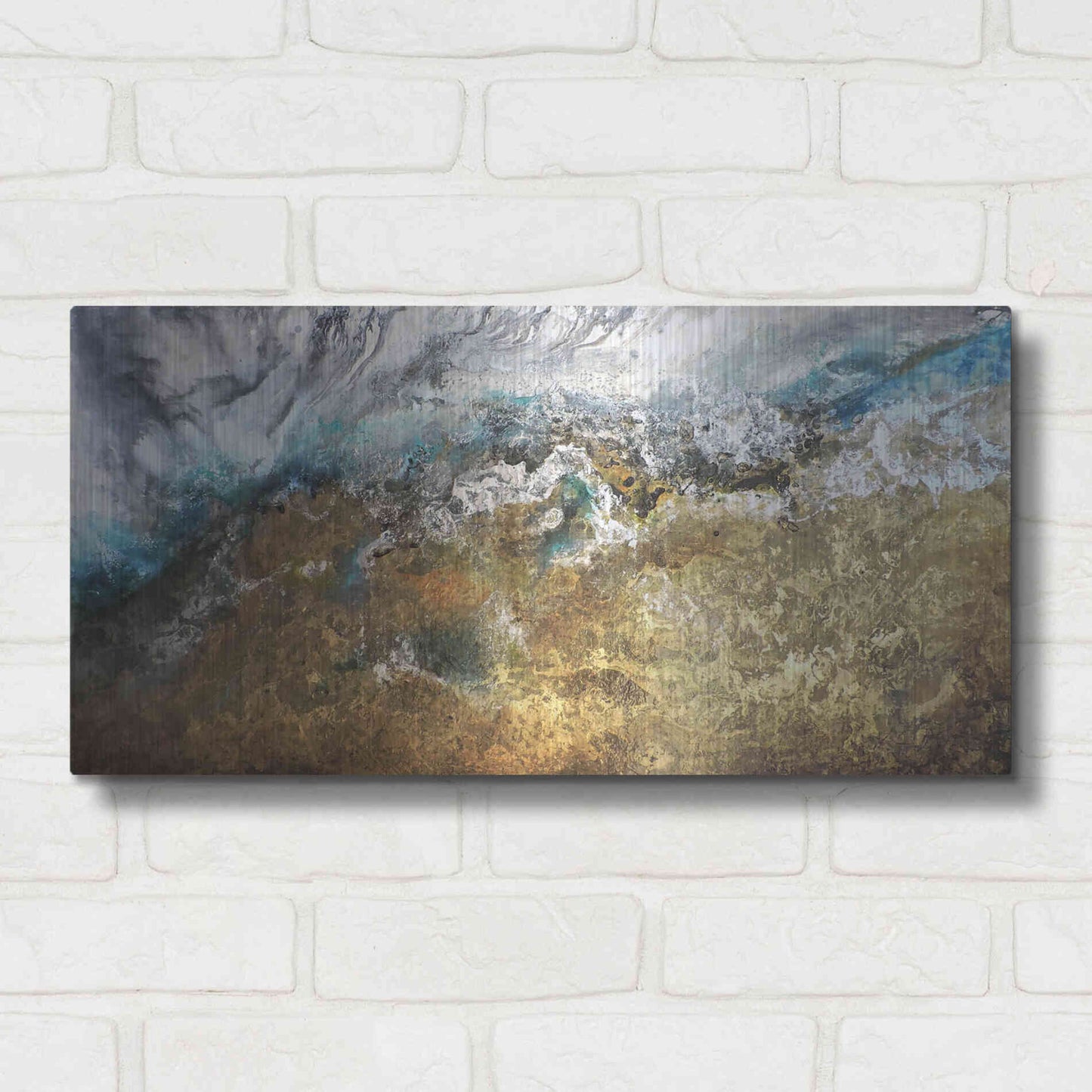 Luxe Metal Art 'Metalicos y Texturas II' by Leticia Herrera, Metal Wall Art,24x12