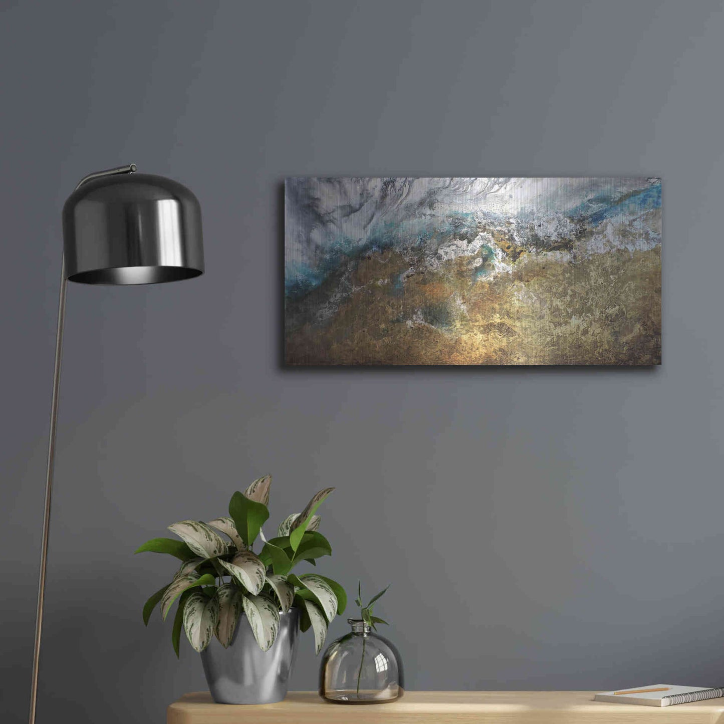 Luxe Metal Art 'Metalicos y Texturas II' by Leticia Herrera, Metal Wall Art,24x12