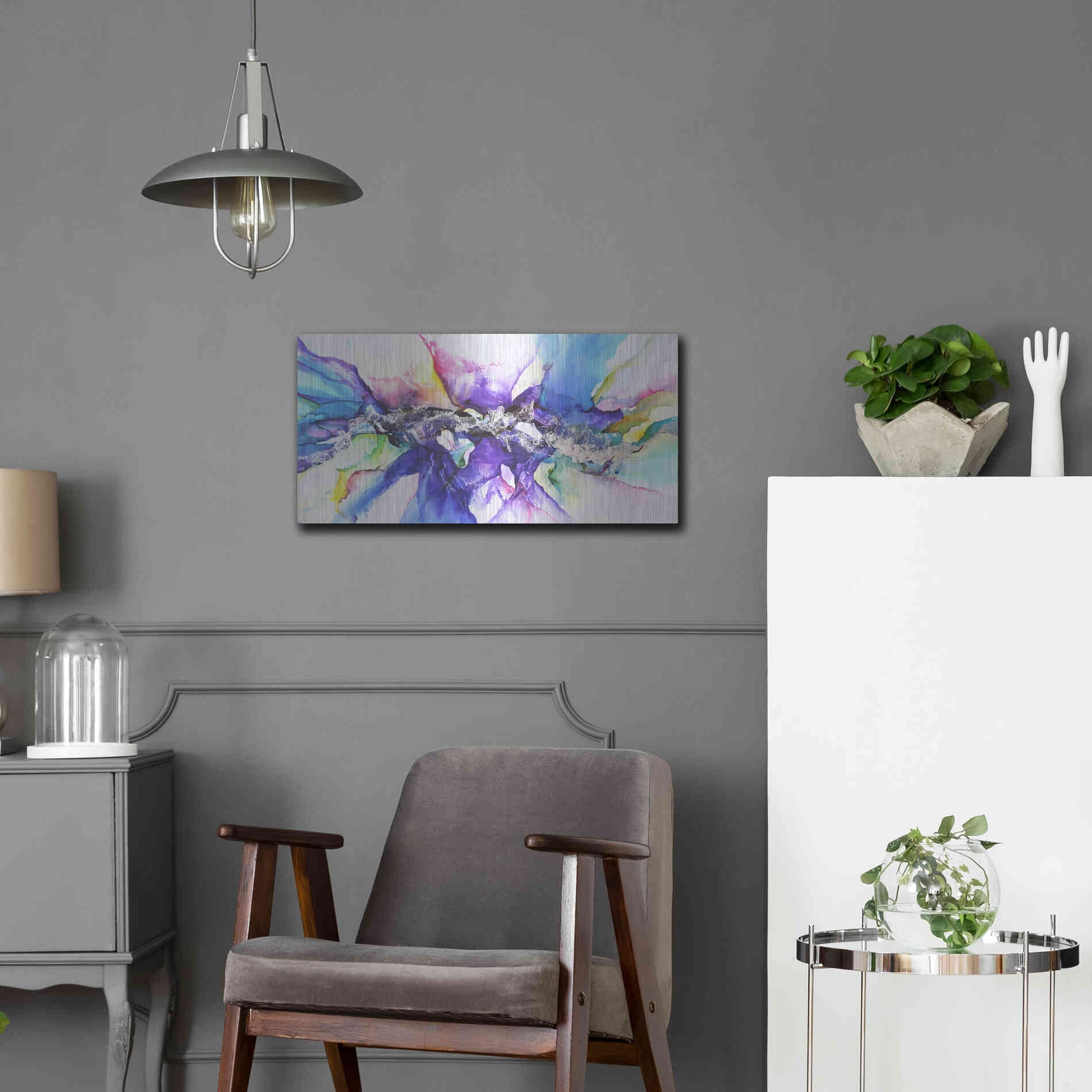 Luxe Metal Art 'Moncada' by Leticia Herrera, Metal Wall Art,24x12