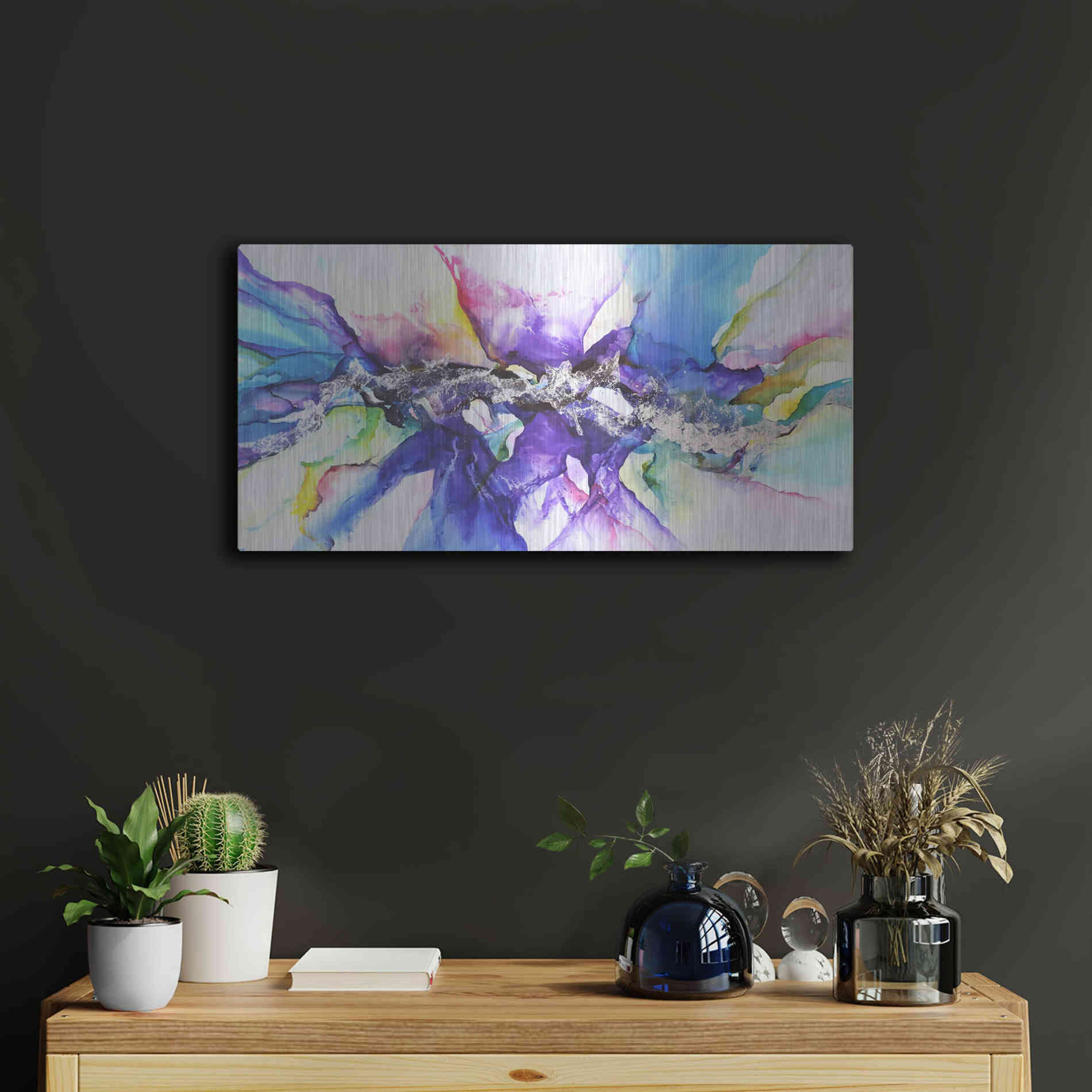 Luxe Metal Art 'Moncada' by Leticia Herrera, Metal Wall Art,24x12