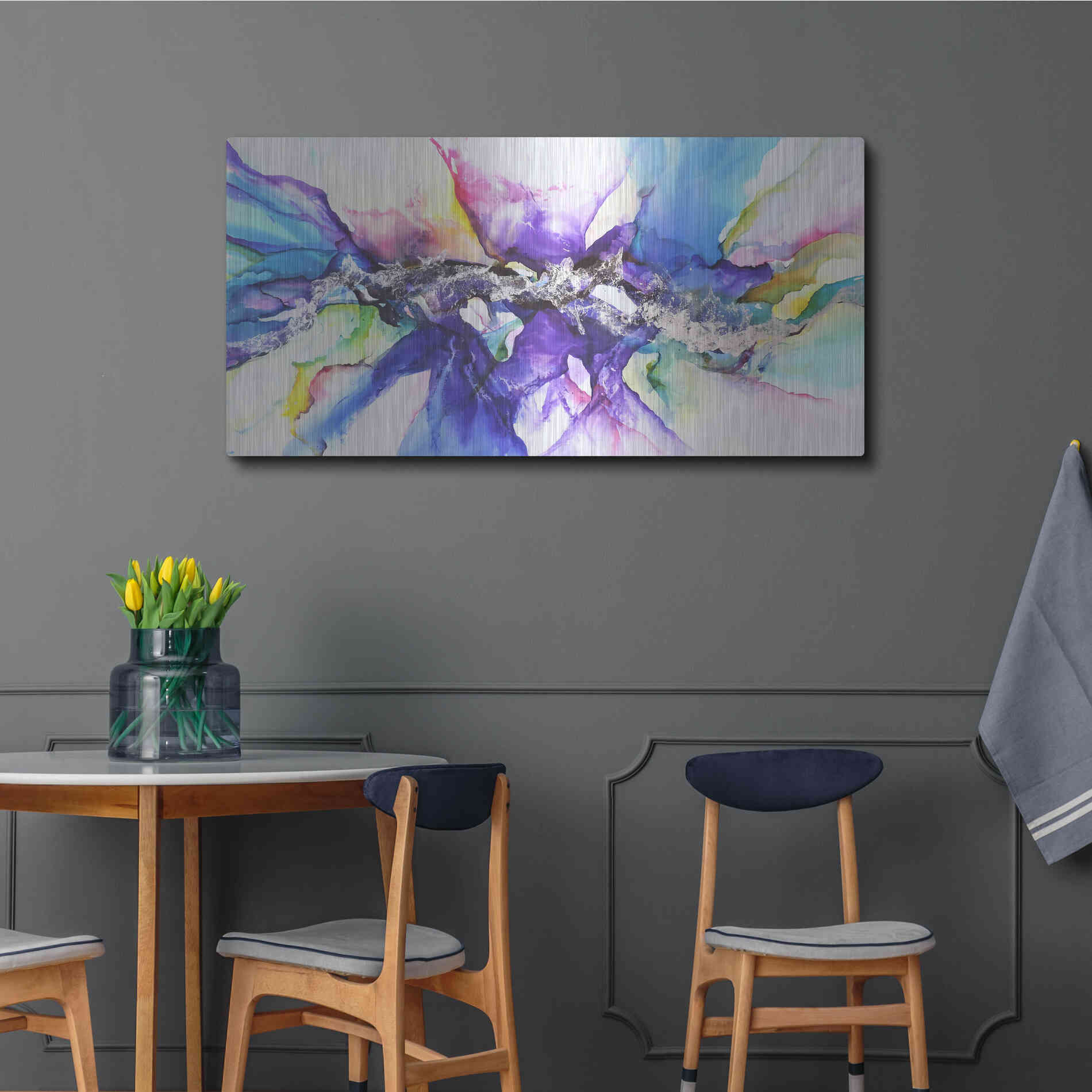Luxe Metal Art 'Moncada' by Leticia Herrera, Metal Wall Art,48x24