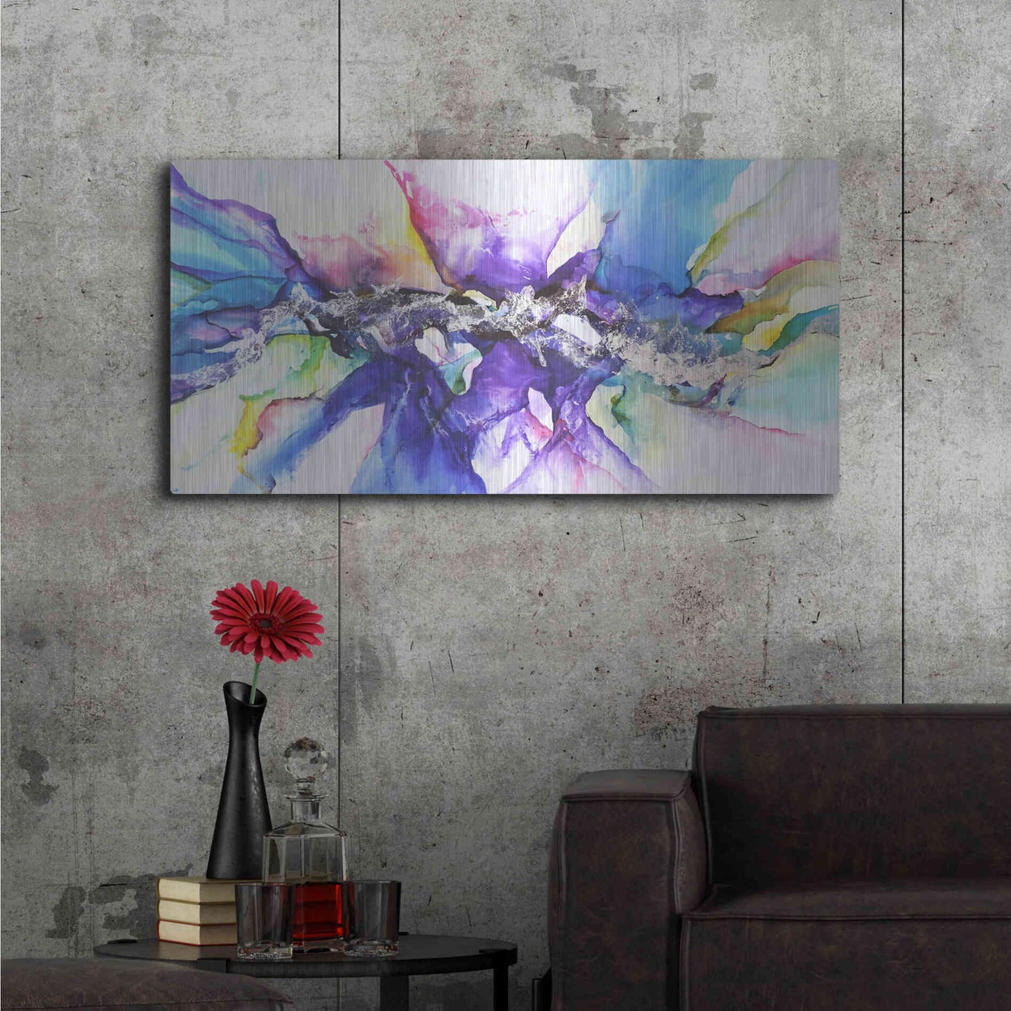 Luxe Metal Art 'Moncada' by Leticia Herrera, Metal Wall Art,48x24