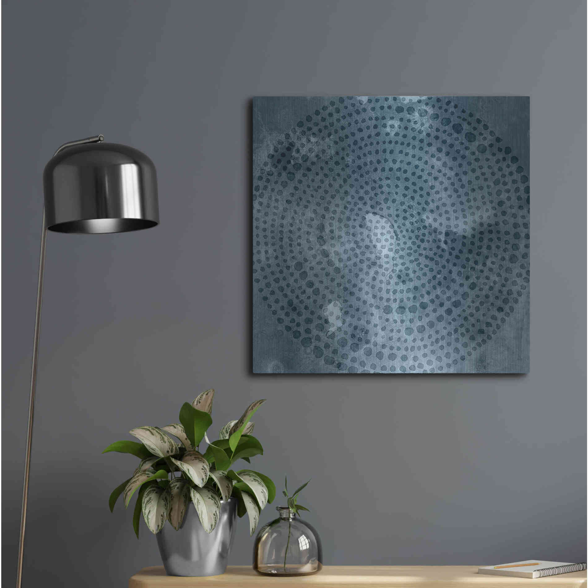 Luxe Metal Art 'Indigo Wheel I' by Chariklia Zarris, Metal Wall Art,24x24