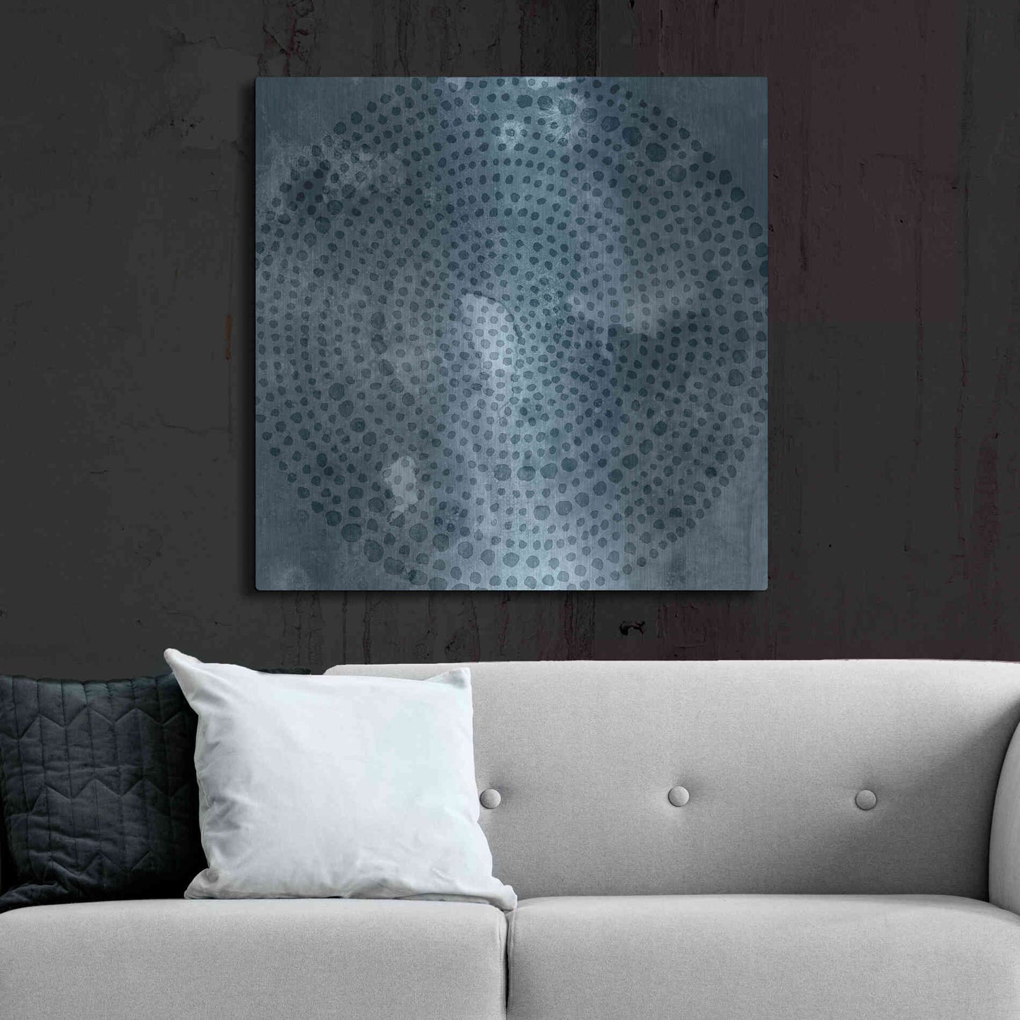 Luxe Metal Art 'Indigo Wheel I' by Chariklia Zarris, Metal Wall Art,36x36