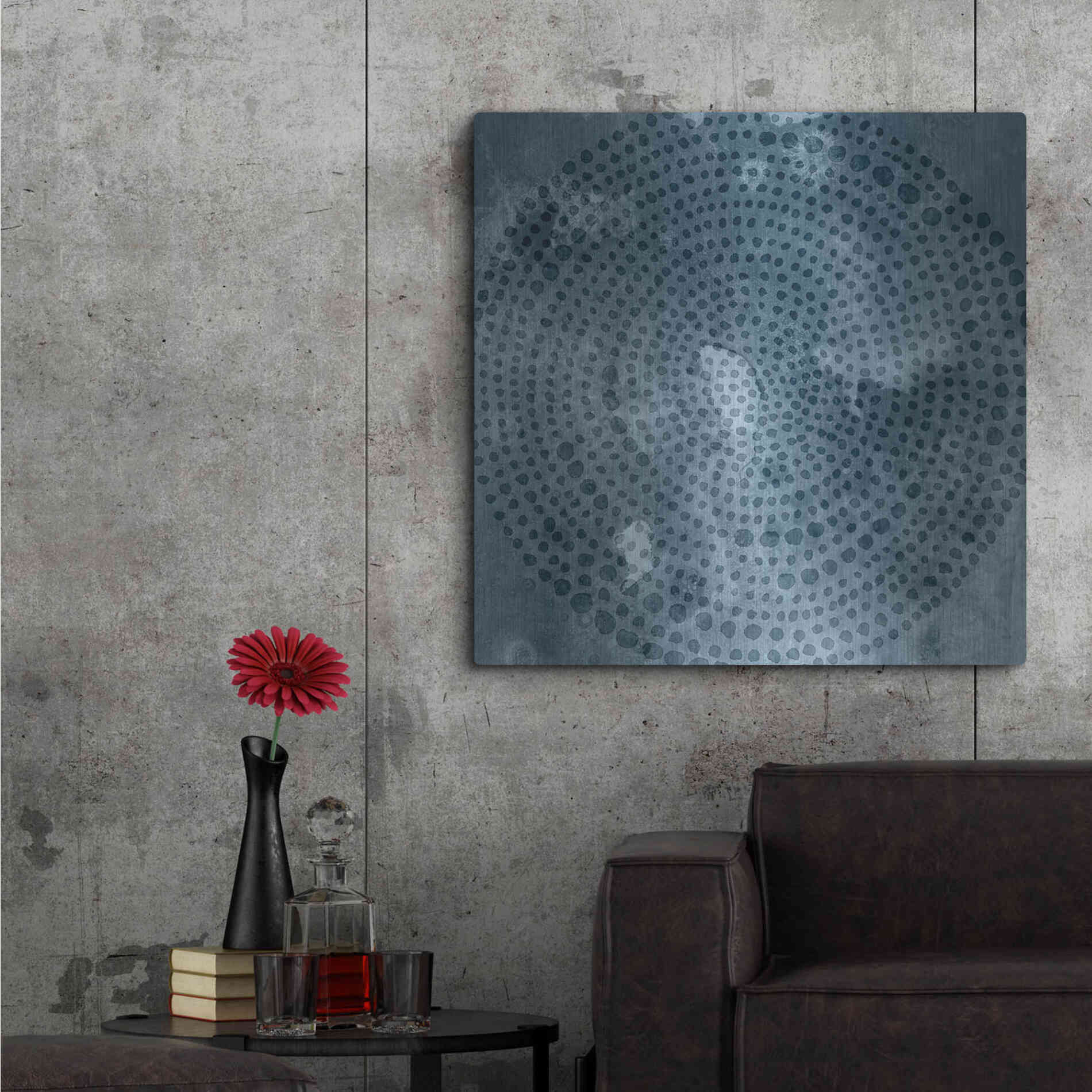 Luxe Metal Art 'Indigo Wheel I' by Chariklia Zarris, Metal Wall Art,36x36