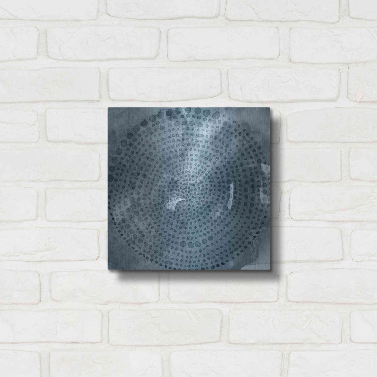 Luxe Metal Art 'Indigo Wheel II' by Chariklia Zarris, Metal Wall Art,12x12