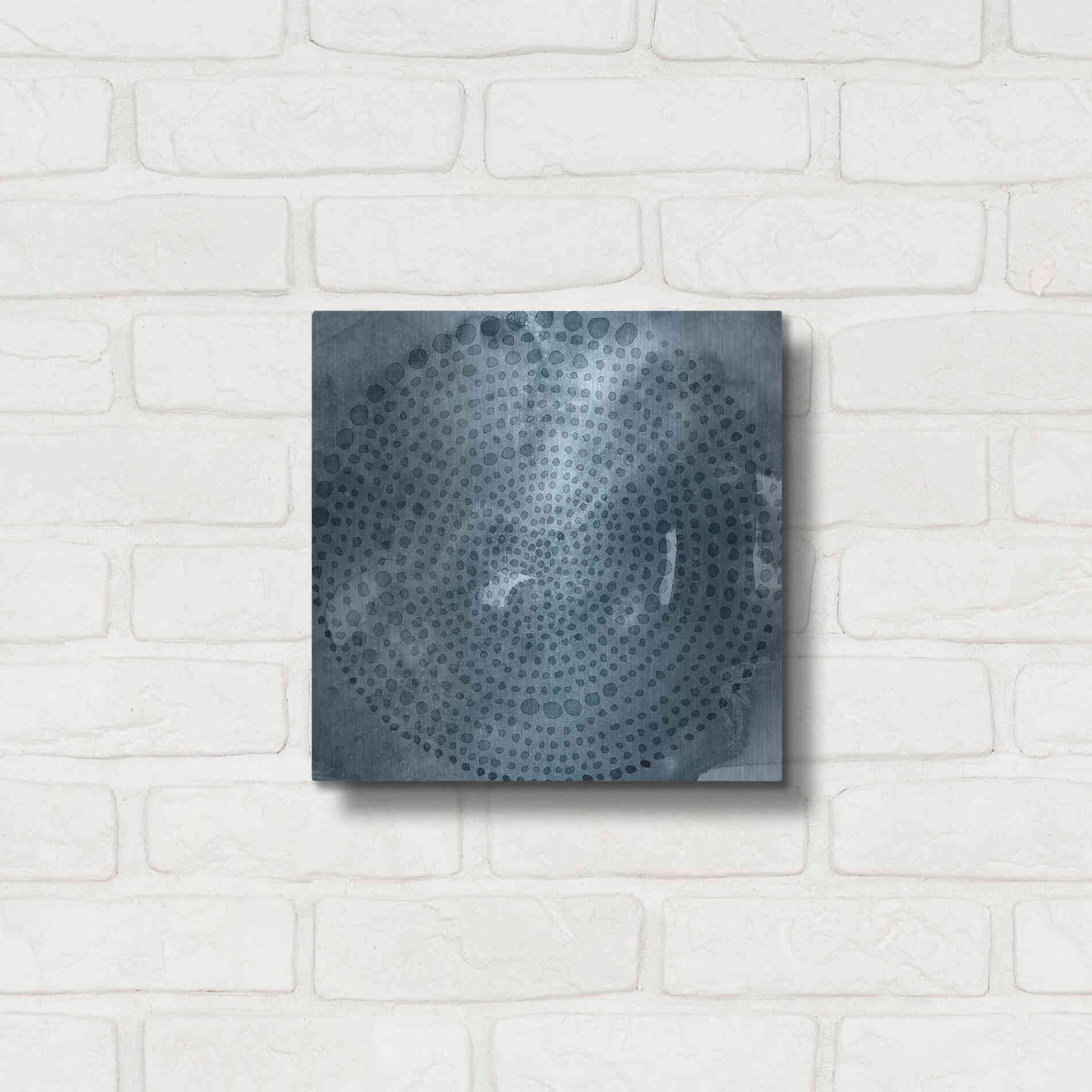 Luxe Metal Art 'Indigo Wheel II' by Chariklia Zarris, Metal Wall Art,12x12