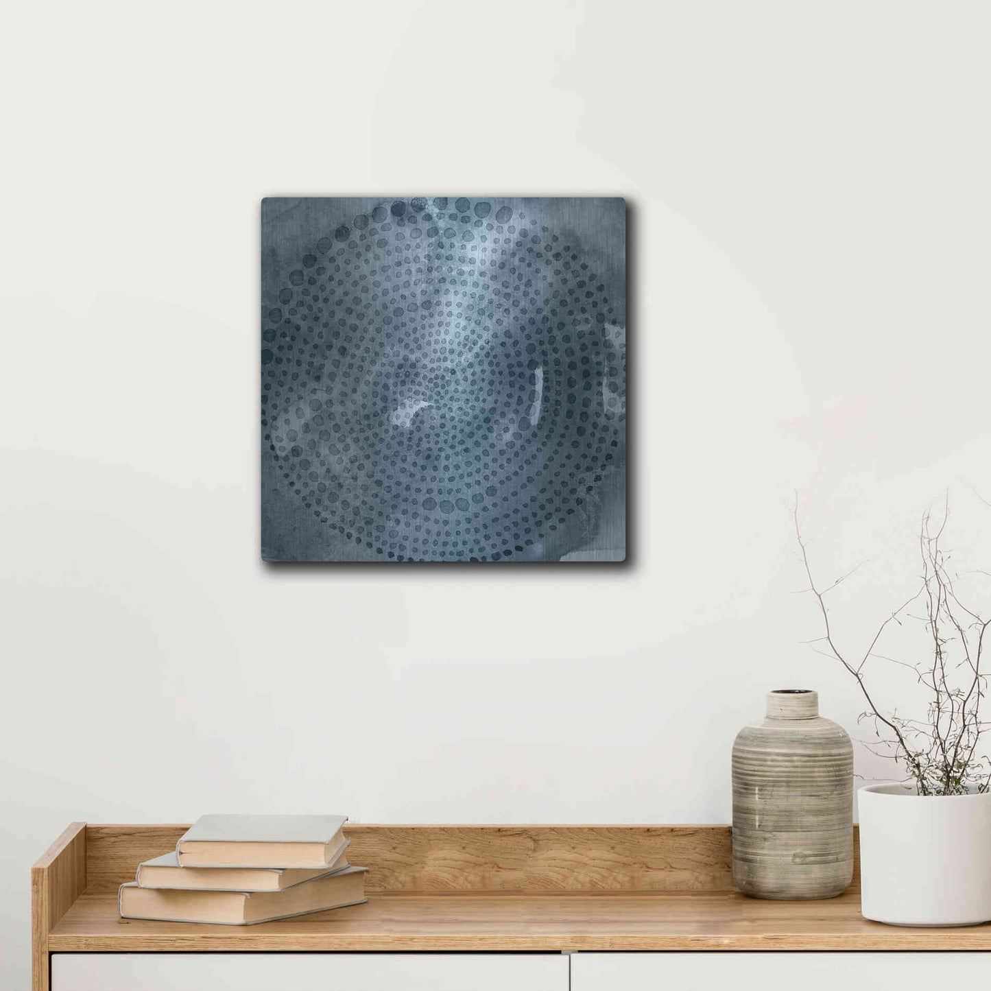 Luxe Metal Art 'Indigo Wheel II' by Chariklia Zarris, Metal Wall Art,12x12