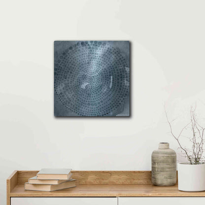 Luxe Metal Art 'Indigo Wheel II' by Chariklia Zarris, Metal Wall Art,12x12