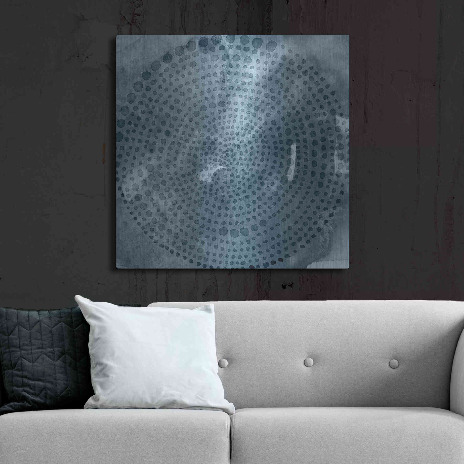 Luxe Metal Art 'Indigo Wheel II' by Chariklia Zarris, Metal Wall Art,36x36