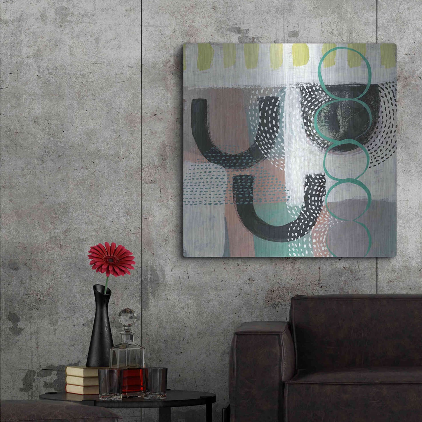 Luxe Metal Art 'Ticker Tape III' by Chariklia Zarris, Metal Wall Art,36x36