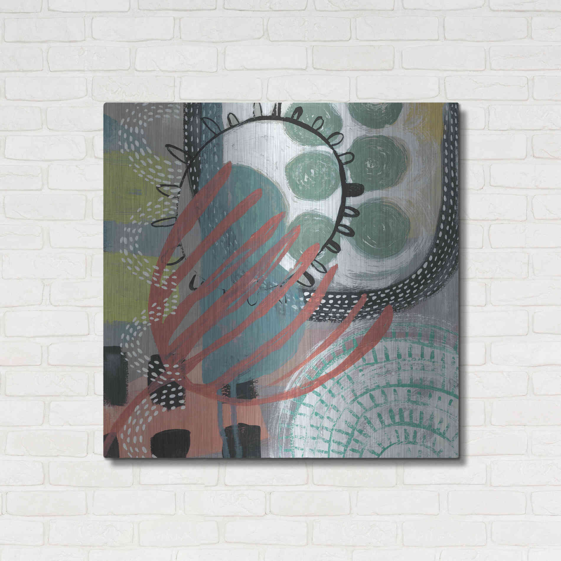 Luxe Metal Art 'Ticker Tape IV' by Chariklia Zarris, Metal Wall Art,36x36