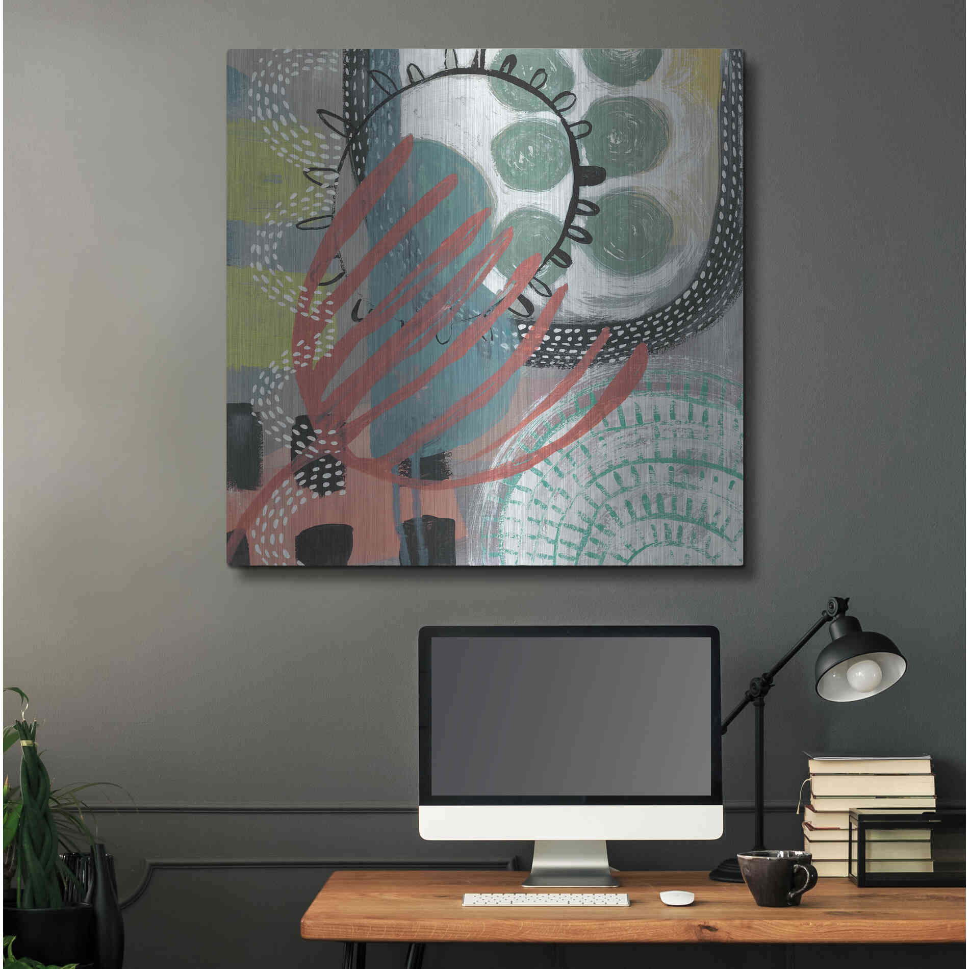 Luxe Metal Art 'Ticker Tape IV' by Chariklia Zarris, Metal Wall Art,36x36