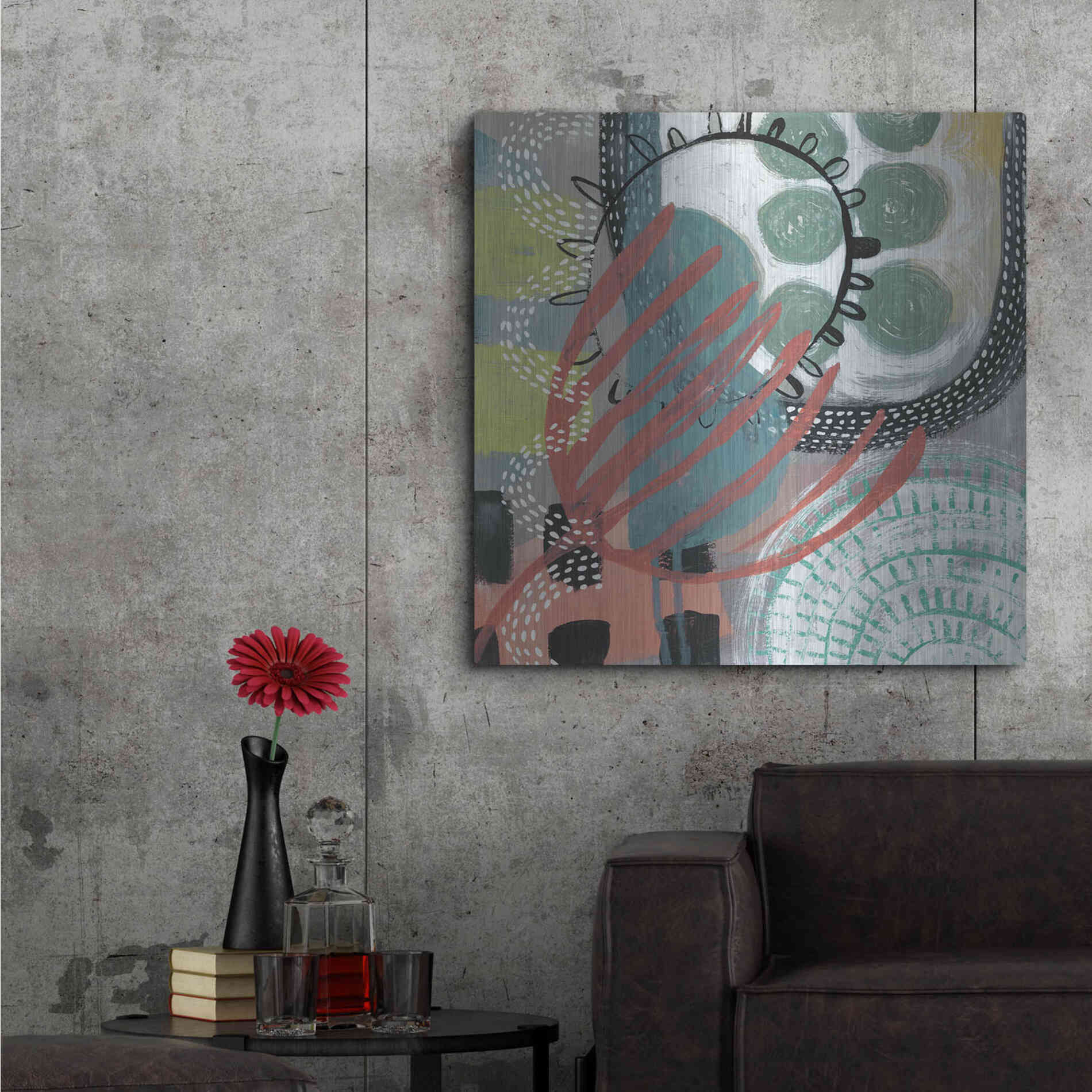 Luxe Metal Art 'Ticker Tape IV' by Chariklia Zarris, Metal Wall Art,36x36