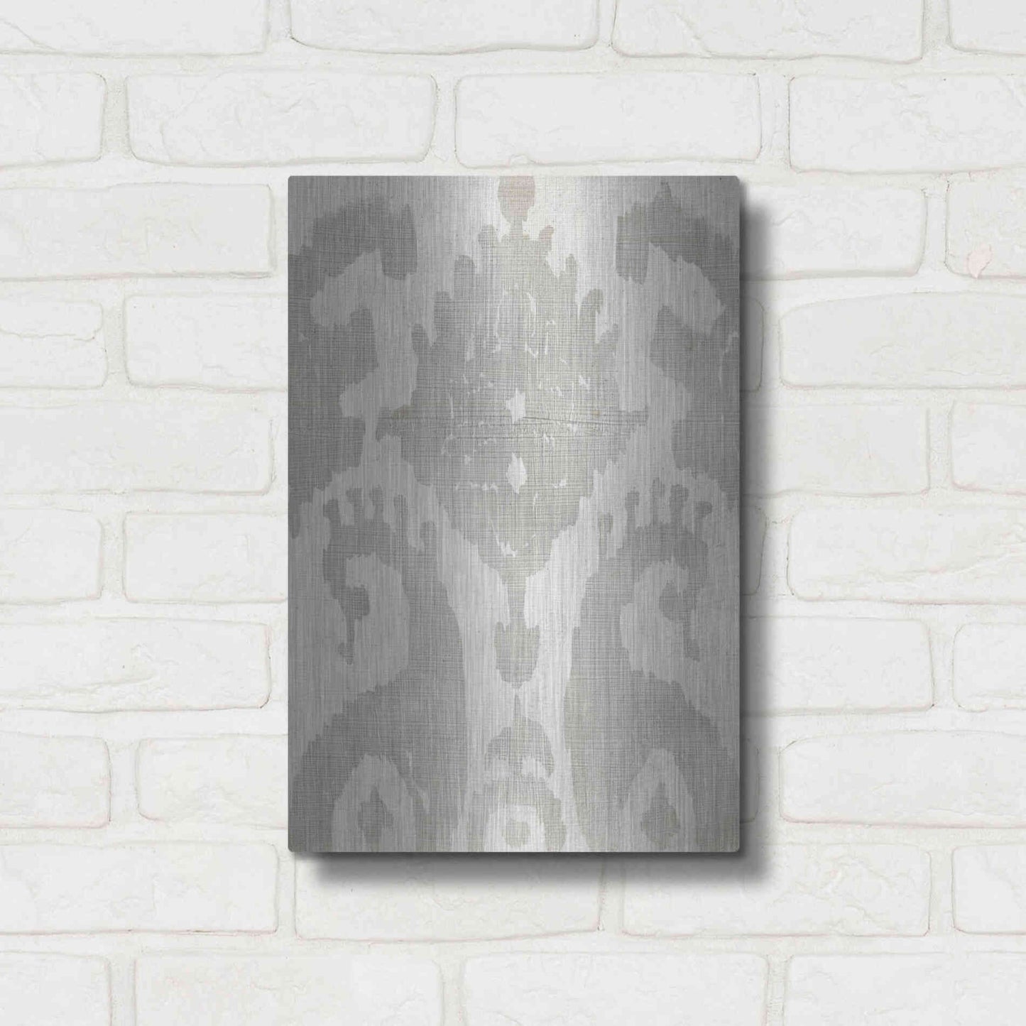 Luxe Metal Art 'Shadow Ikat V' by Chariklia Zarris, Metal Wall Art,12x16