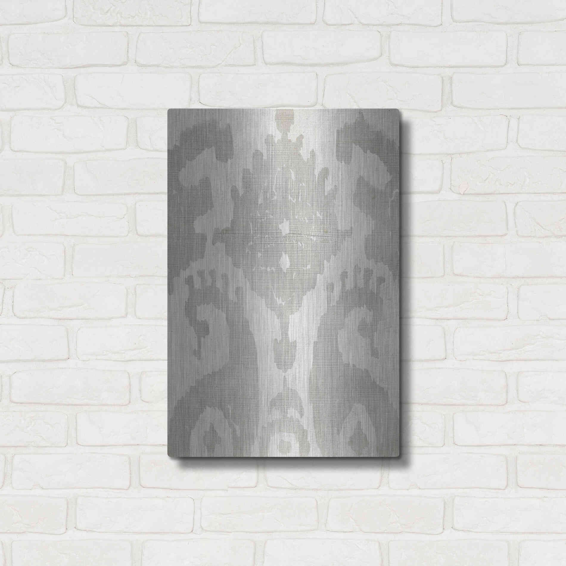 Luxe Metal Art 'Shadow Ikat V' by Chariklia Zarris, Metal Wall Art,16x24