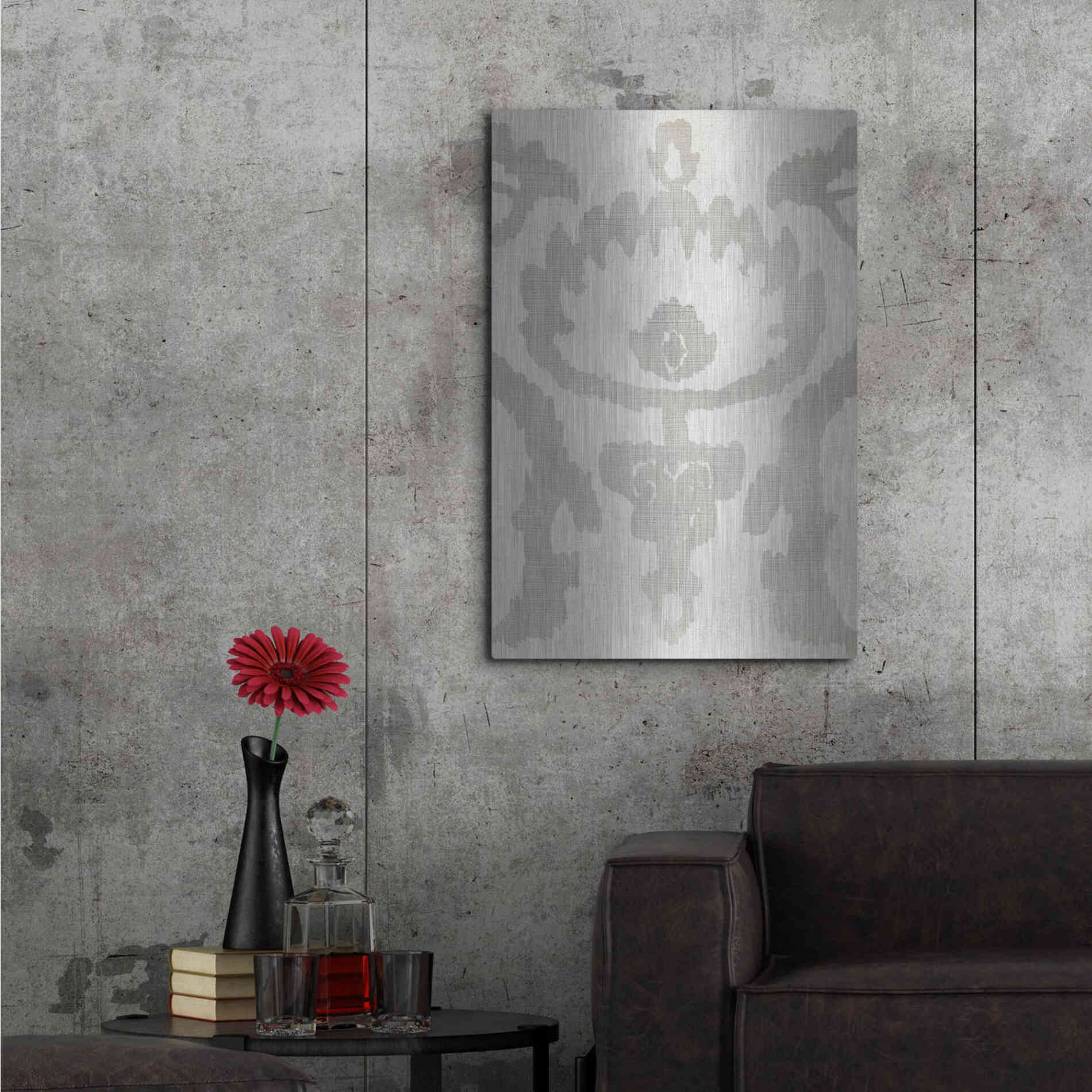 Luxe Metal Art 'Shadow Ikat VI' by Chariklia Zarris, Metal Wall Art,24x36