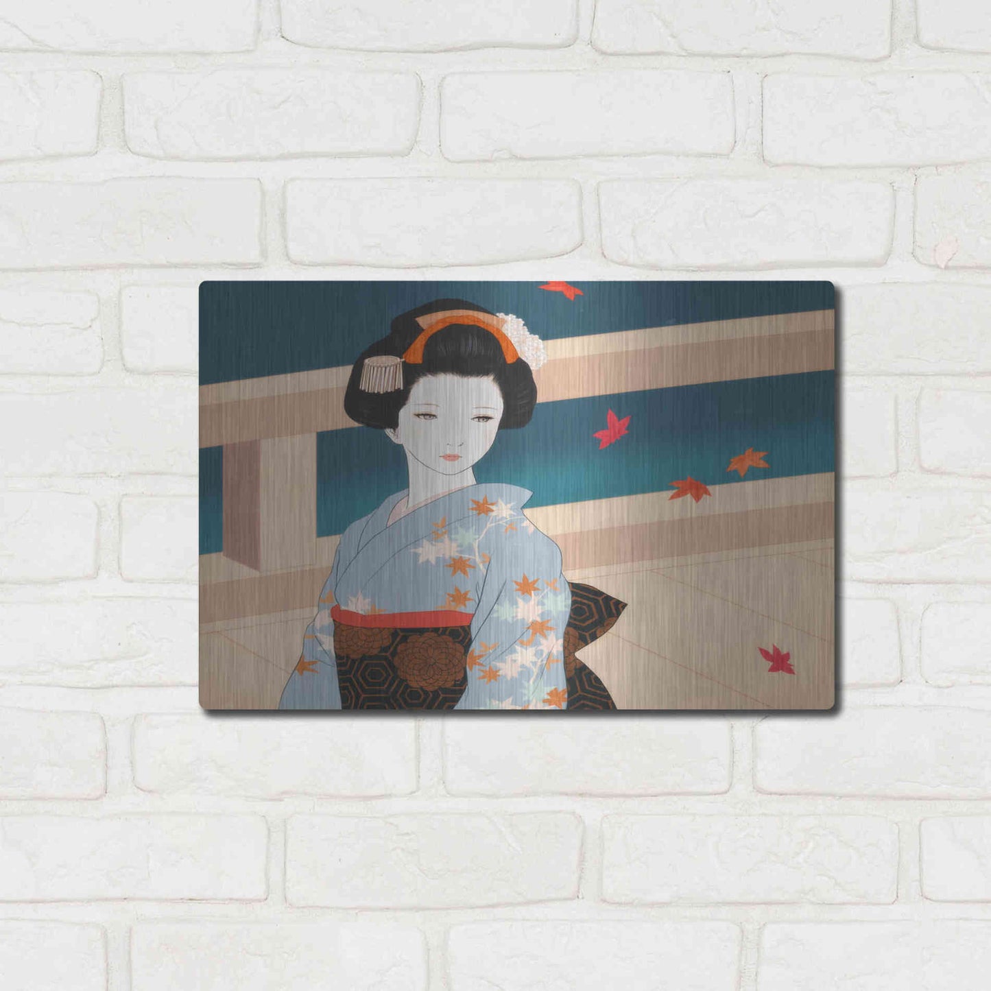 Luxe Metal Art 'Momiji' by Sai Tamiya, Metal Wall Art,16x12