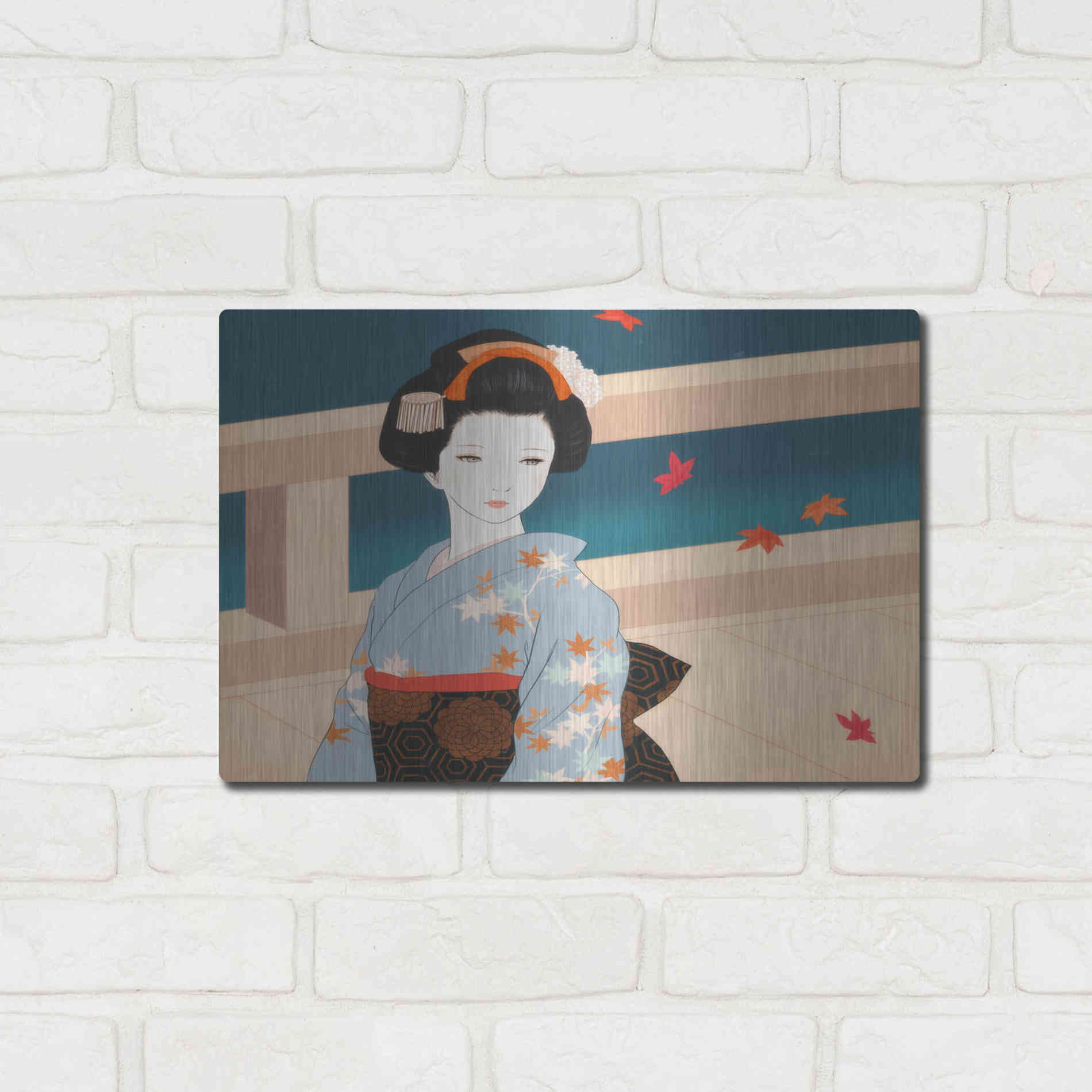 Luxe Metal Art 'Momiji' by Sai Tamiya, Metal Wall Art,16x12