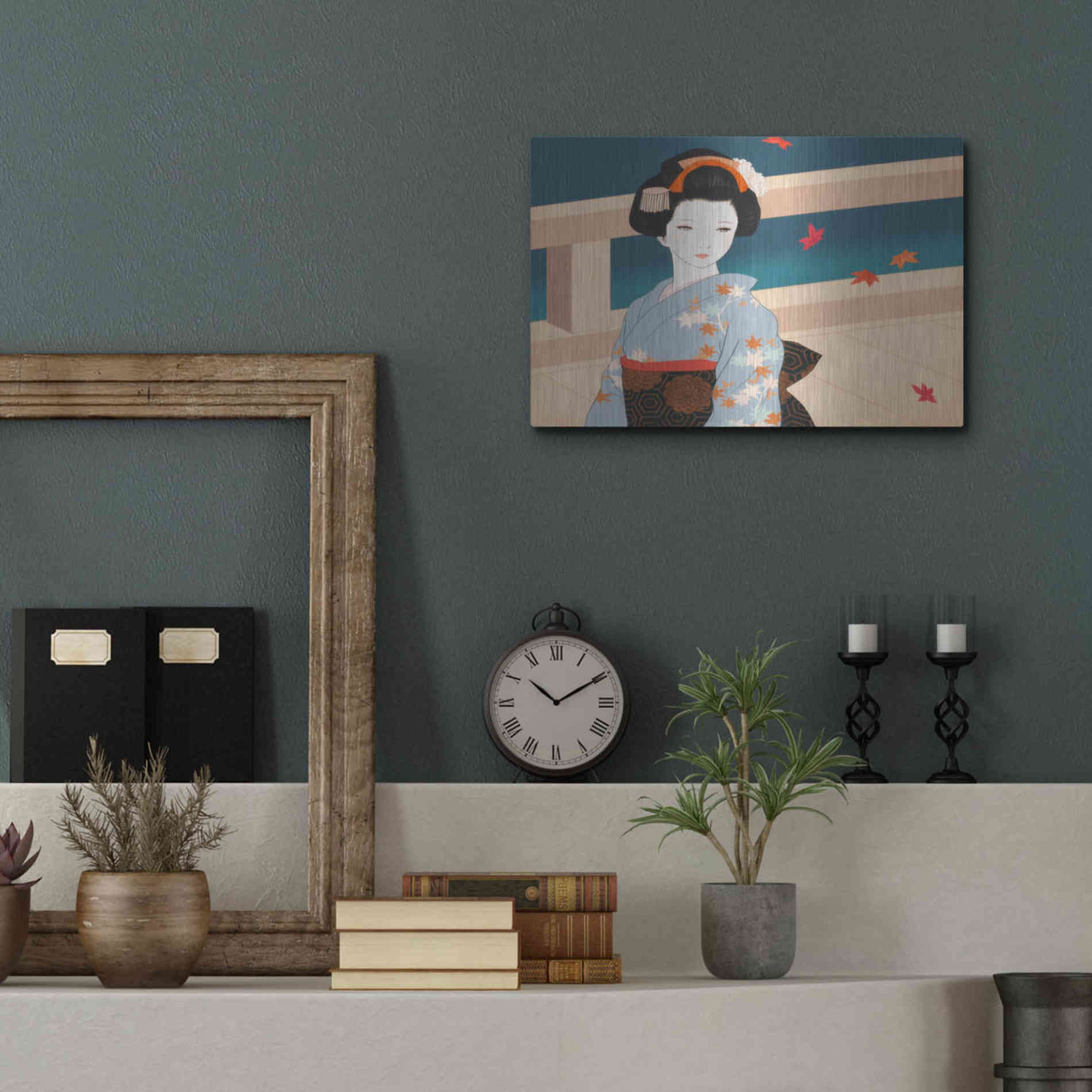 Luxe Metal Art 'Momiji' by Sai Tamiya, Metal Wall Art,16x12