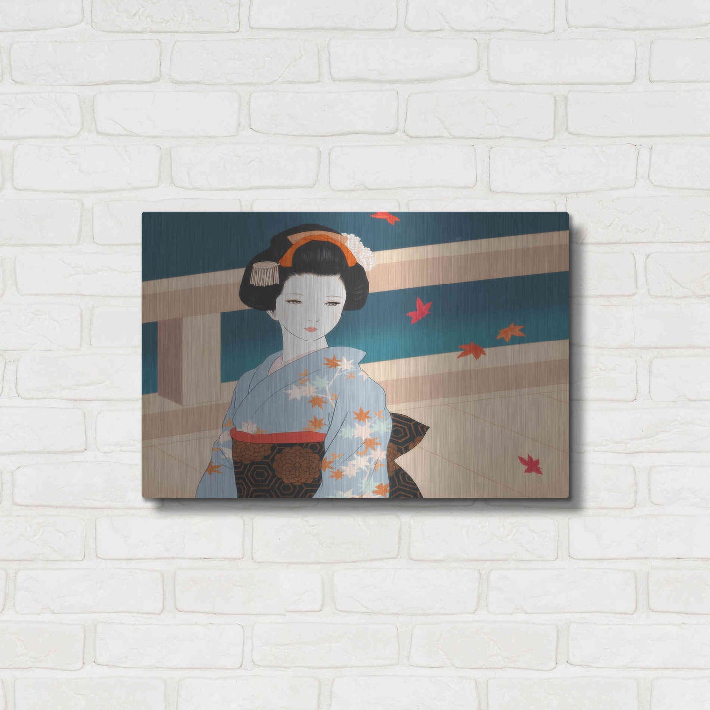 Luxe Metal Art 'Momiji' by Sai Tamiya, Metal Wall Art,24x16