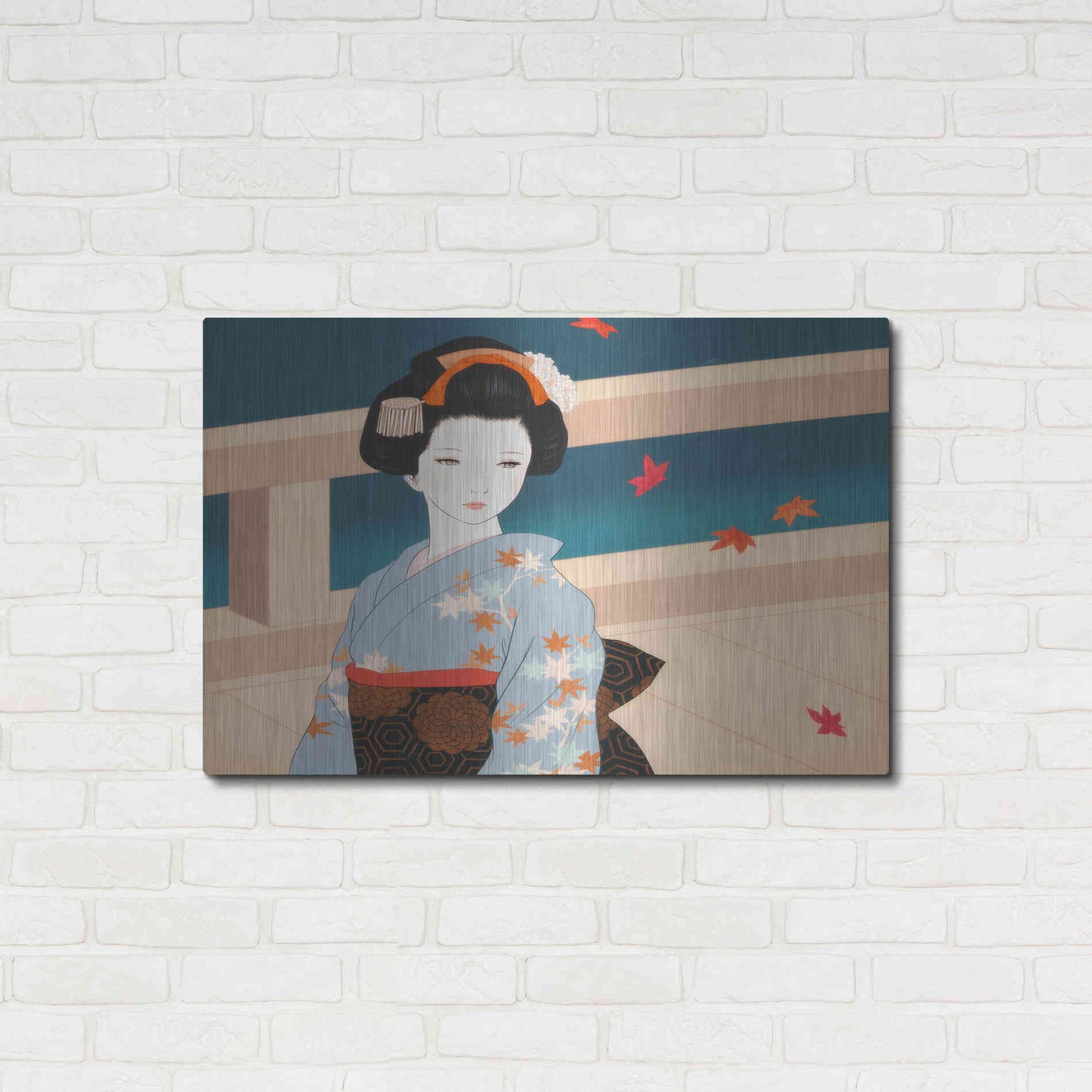 Luxe Metal Art 'Momiji' by Sai Tamiya, Metal Wall Art,36x24